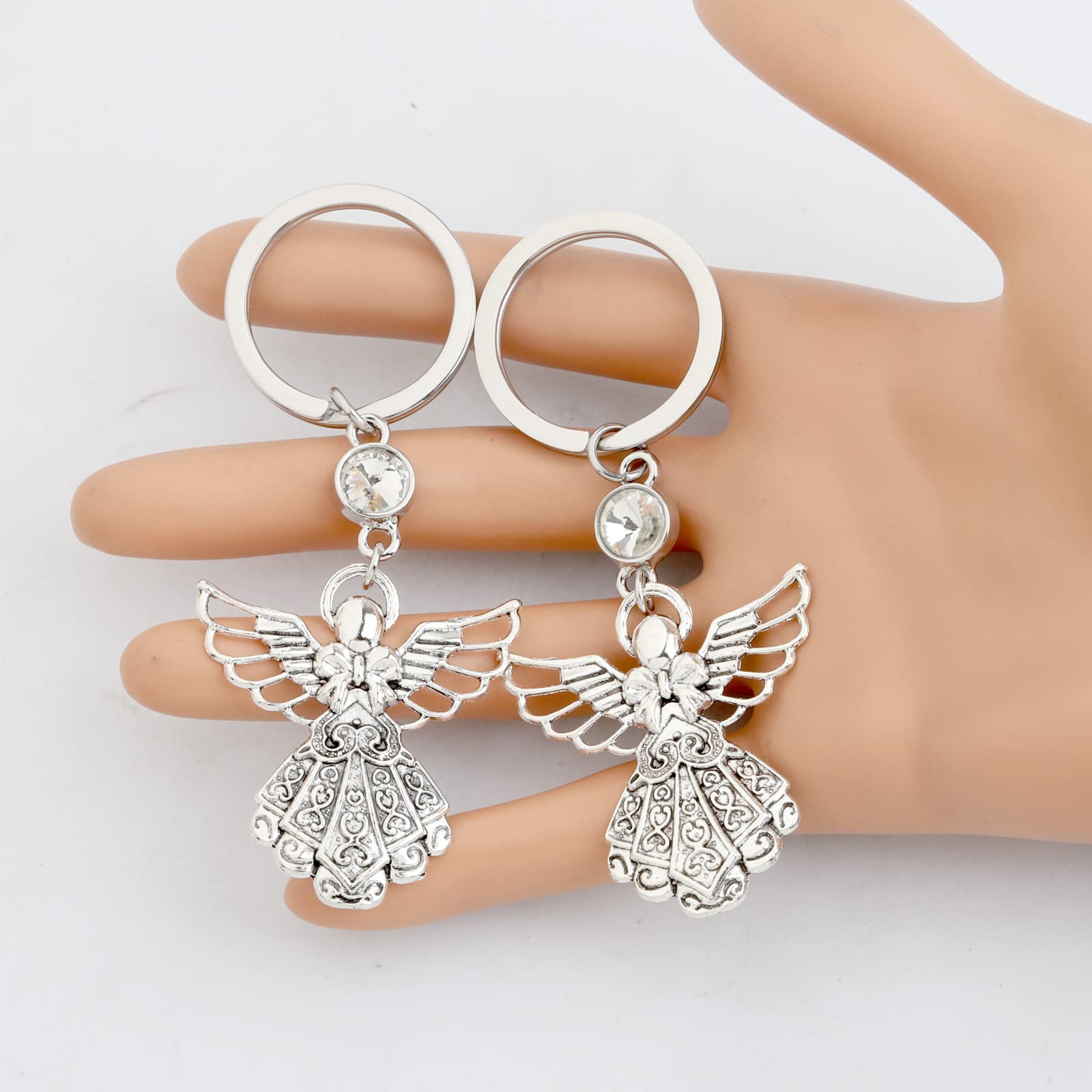 FUSTMW Angel Keychain - Guardian Angel Gift for Faith & Prayer - Blessing Charm Keychain for Protection & Spiritual Gifts - Perfect for Baptism, Confirmation & Daily Inspiration