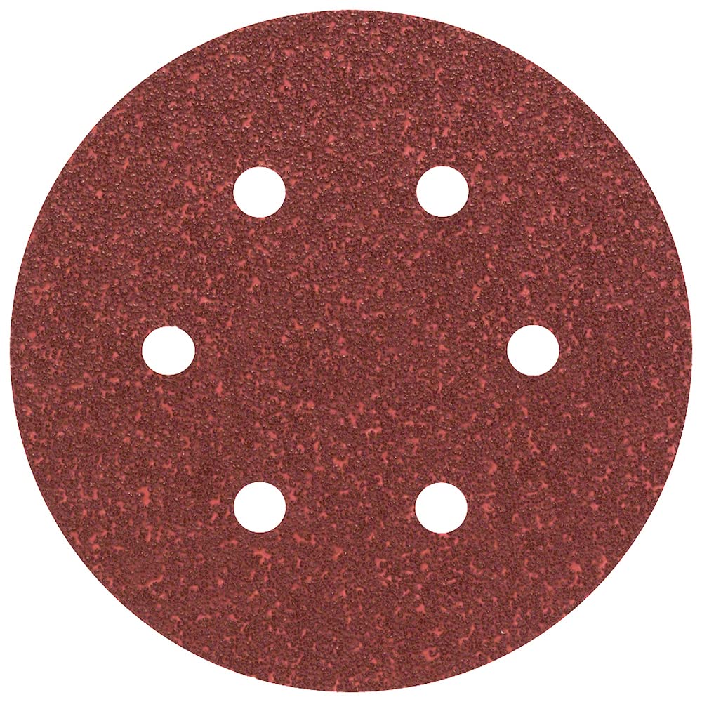 Bosch Hoja de lija 125 mm grano 40 - Pack de 5 unidades - Ideal para lijado en seco de madera, metal y superficies pintadas