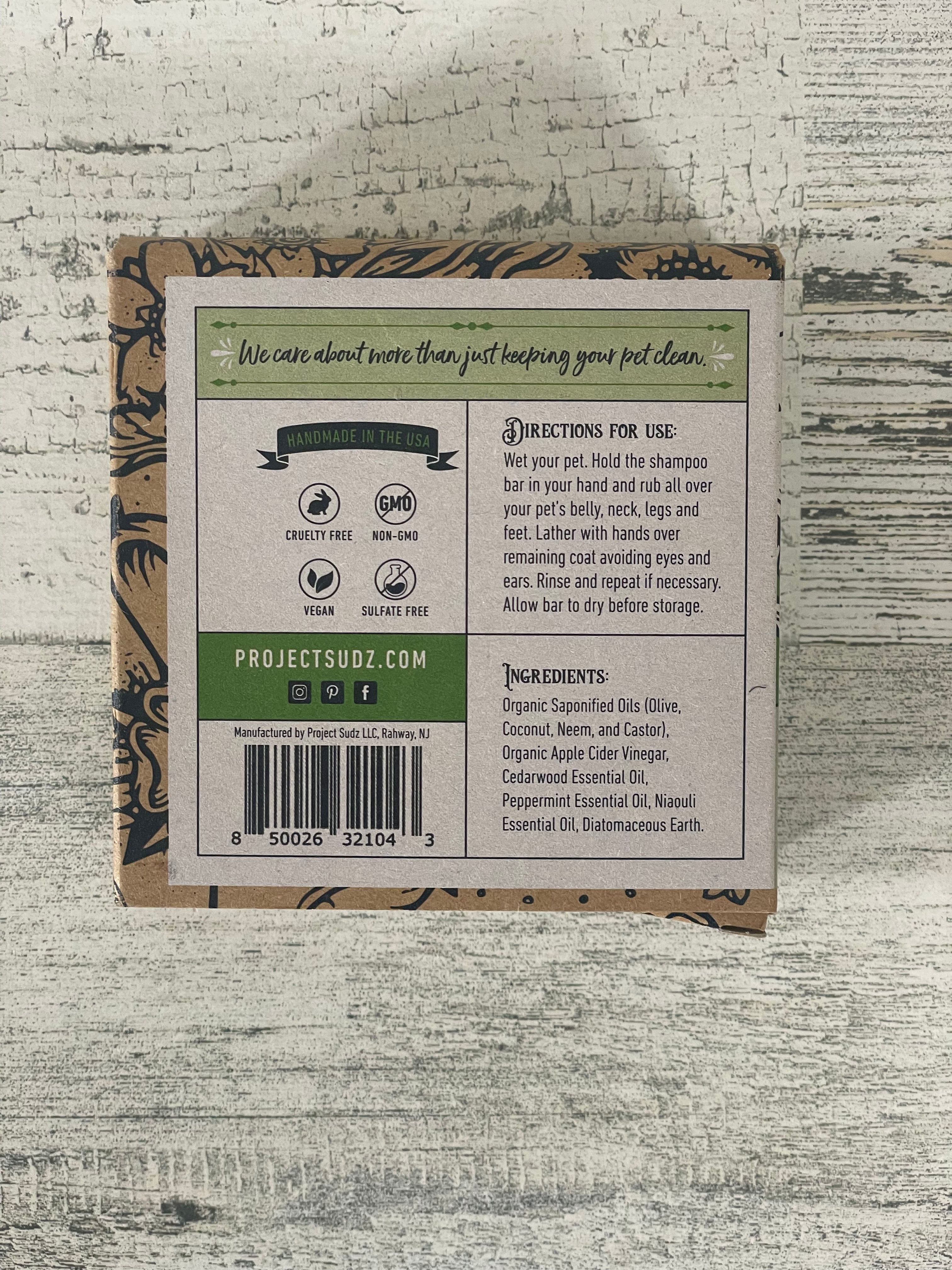 Project Sudz Flea and Tick Relief Shampoo Bar for Dogs & Cats | Natural Pest Control | Gentle Cleansing for Pets | Perfect for Bath Time & Outdoor Adventures