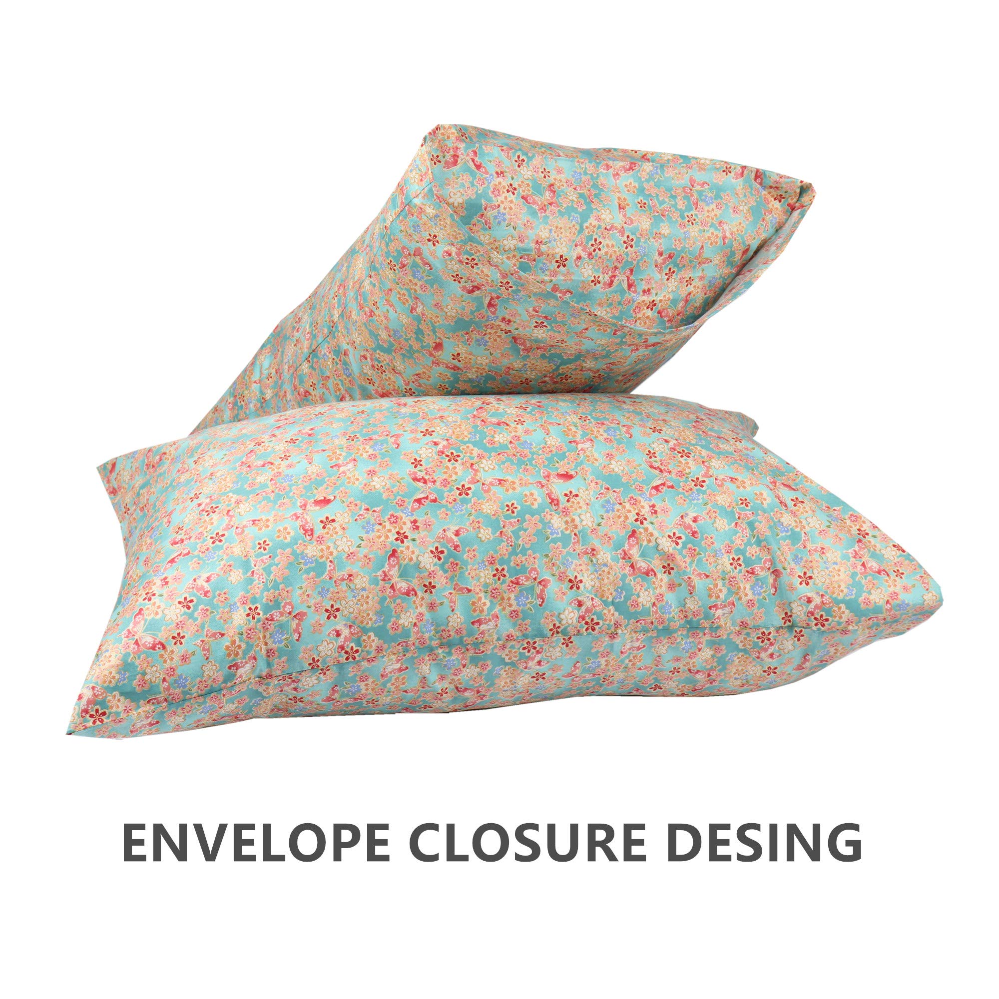 Floral Queen Pillowcase Set - Soft Cotton, Breathable for Bedroom Decor