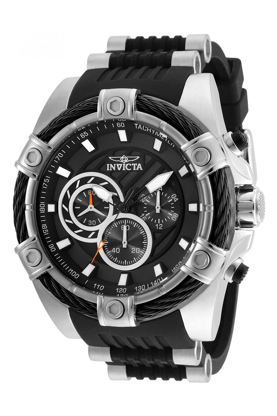 Invicta Men's Bolt Analog Quartz Watch - Black Stainless Steel Band, Water Resistant, Durable for Everyday Wear & Sports Activities