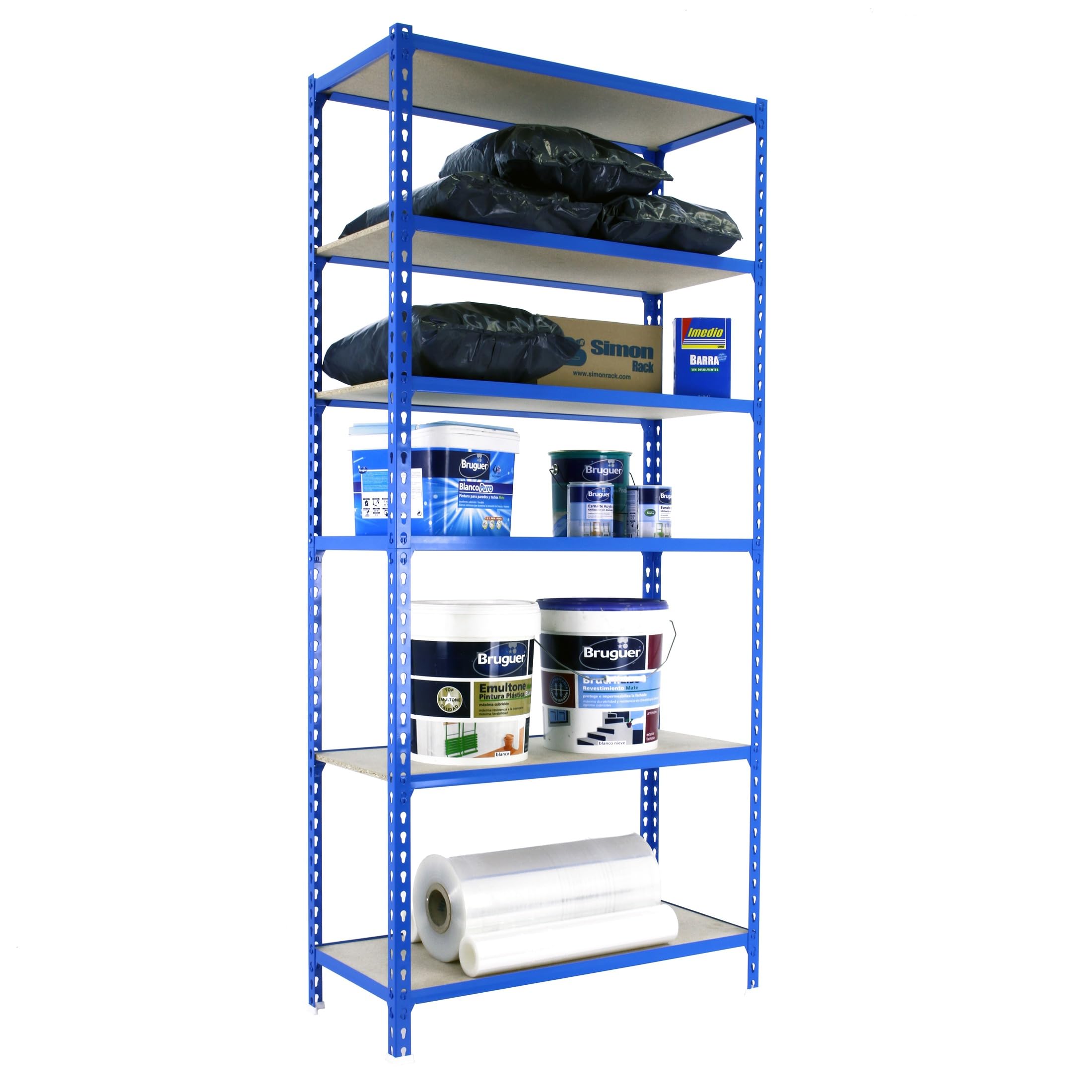 Heavy Duty Metal Storage Shelf with Wood Tray - 98.4
