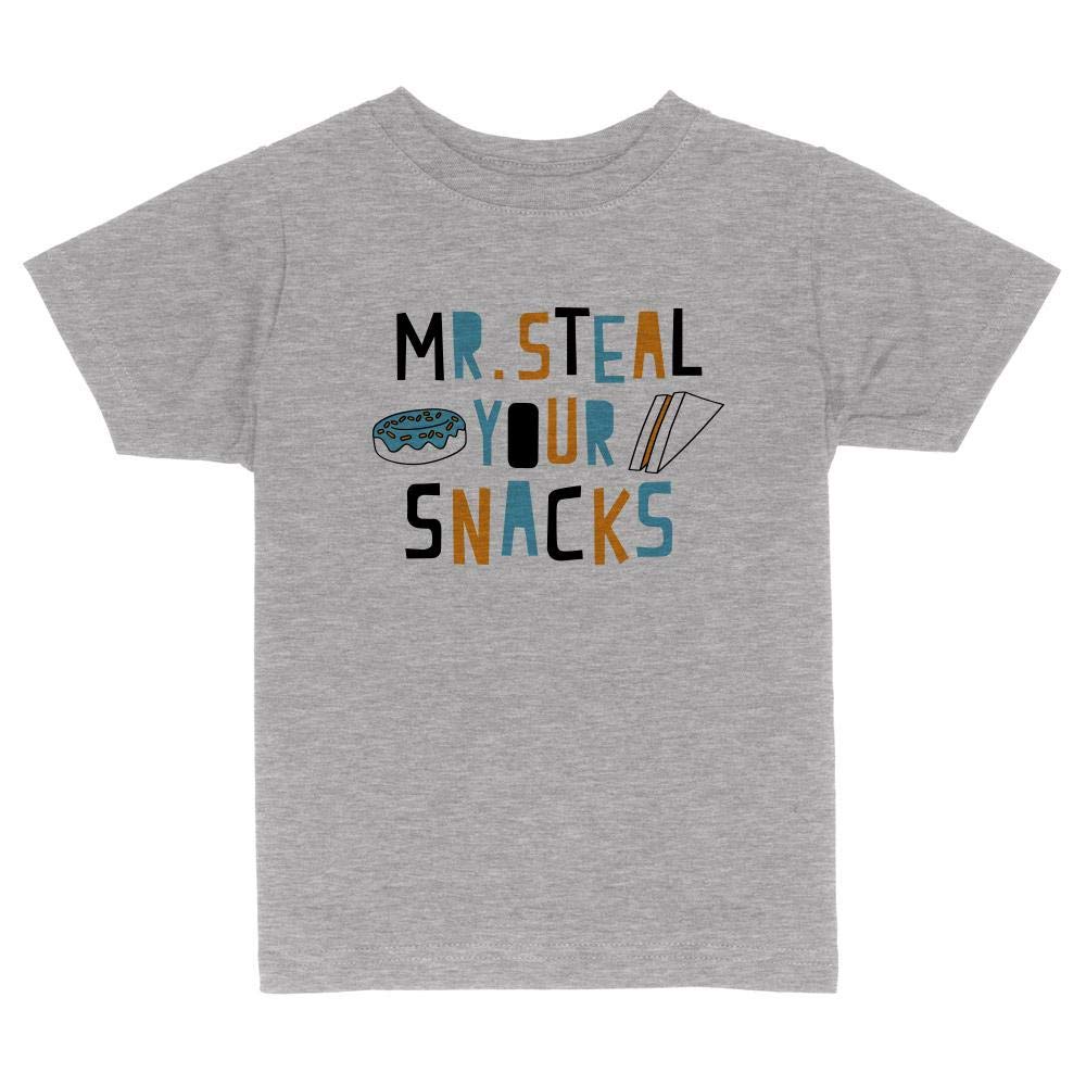 Funny Mr. Steal Your Snacks Toddler T-Shirt - Cute Baby Boy & Girl Cotton Tee for Playdates, Daycare & Family Photos