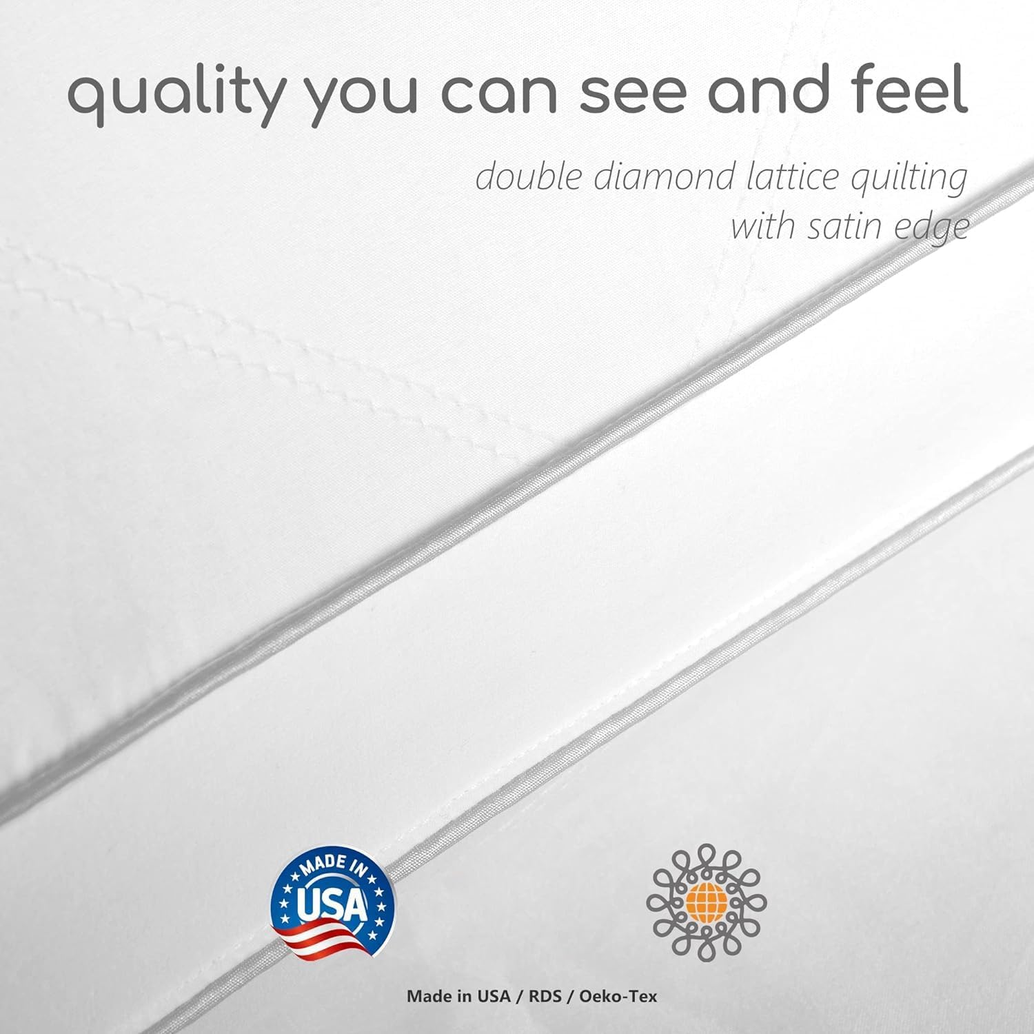 Premium Goose Feather Down Pillow Set of 2 - Luxury Standard Size Bed Pillows with 500 TC Cooling Cotton Shell - Made in USA - Soft Gusseted Design for Side, Back & Stomach Sleepers - Perfect for Hot Sleepers & Allergy Relief