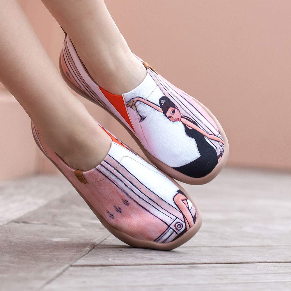 UIN Women's Art Travel Slip-On Shoes - Lightweight Breathable Casual Loafers for Women | Comfortable Walking Shoes for Travel, Work & Everyday Wear