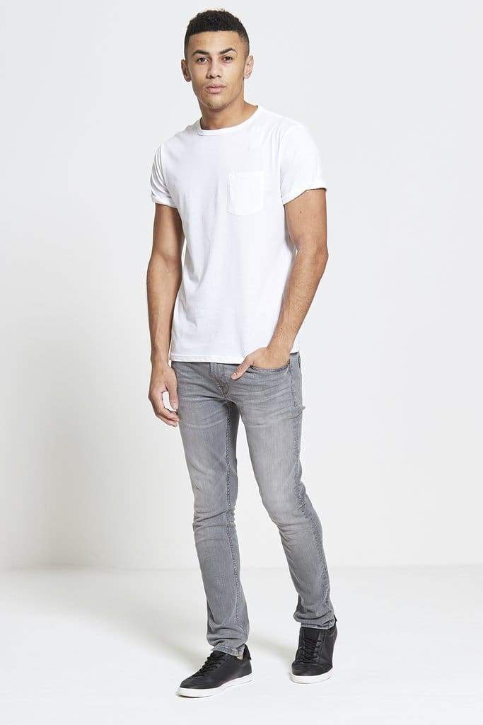 DML ACE Slim Stretch Jeans for Men - Light Grey Wash Comfortable Denim Pants | Perfect for Casual Wear, Office & Night Out