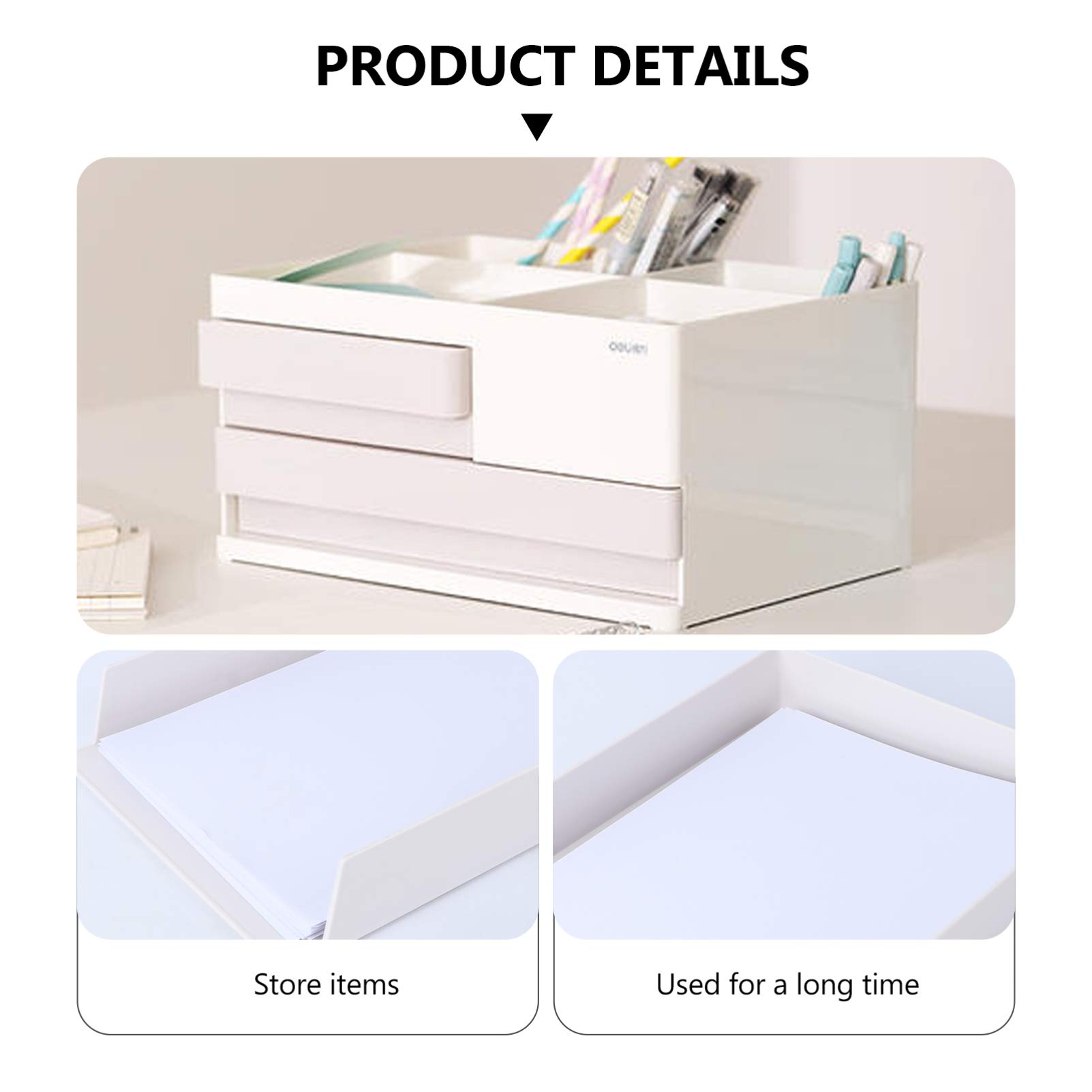 Cabilock 1pc Plastic Storage Box - File Organizer Container for Office & Home - Creative Storage Case for Documents, Stationery & Sundries - Durable Practical Organizer for Desk, Closet & Workspace