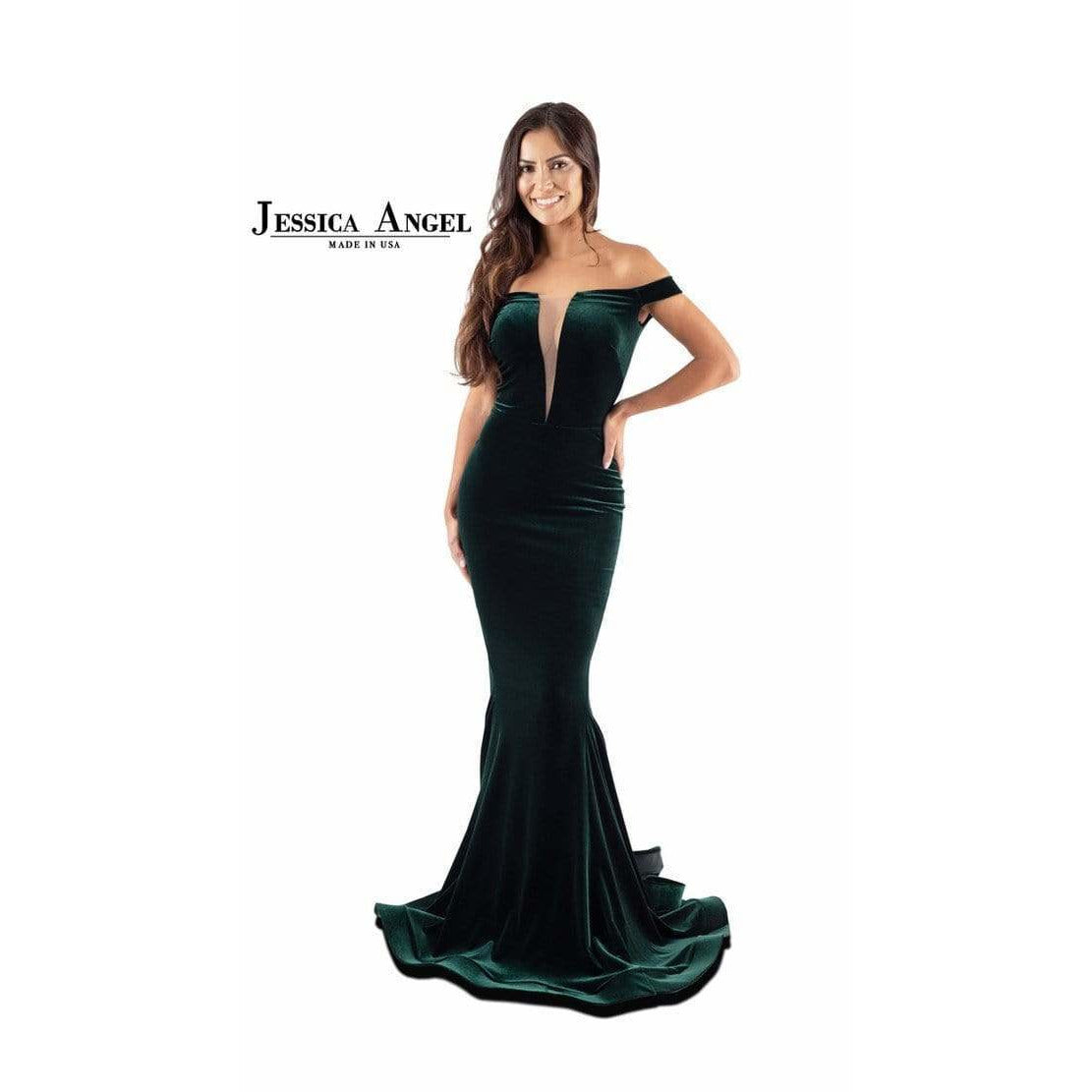 Jessica Angels Style 518 Velvet Dress - Elegant Women's Evening Gown for Parties, Weddings & Special Occasions