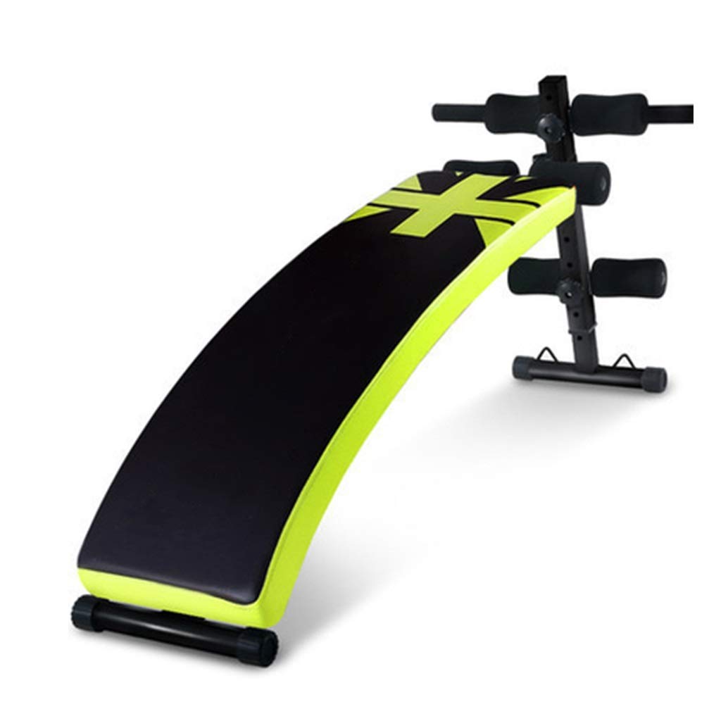 Foldable Multi-Function Dumbbell Stool & Abdominal Bench - Adjustable Fitness Equipment for Home Gym Workouts (Yellow, 103x30cm) - Perfect for Core Training, Sit-ups & Strength Exercises