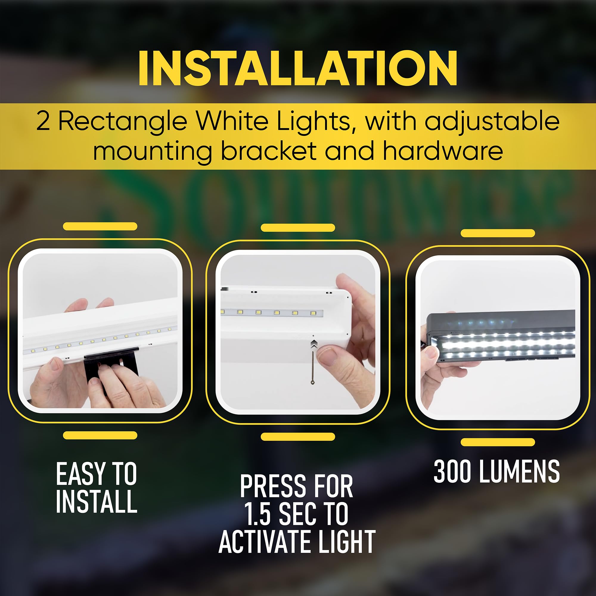 Solar Powered LED Sign Lights for Real Estate Signs - Wireless Outdoor Lighting for Agent Post Boards, Lease & Coming Soon Signs - Weatherproof & Energy Efficient - Perfect for Driveway, Yard & Business Displays (2 Pack, Black)