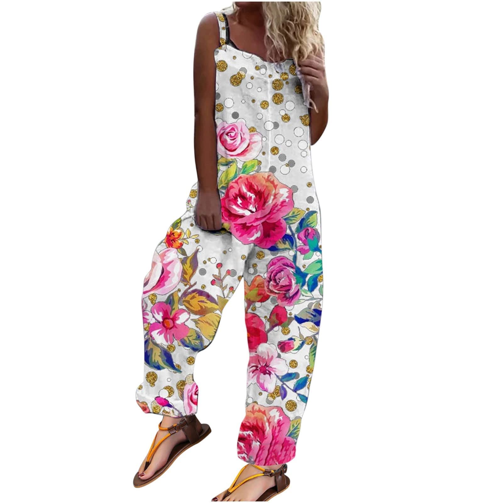 Women's Casual V-Neck Sleeveless Romper - Loose Fit Batwing Sleeve Jumpsuit for Summer Outings, Beach Wear & Weekend Brunch