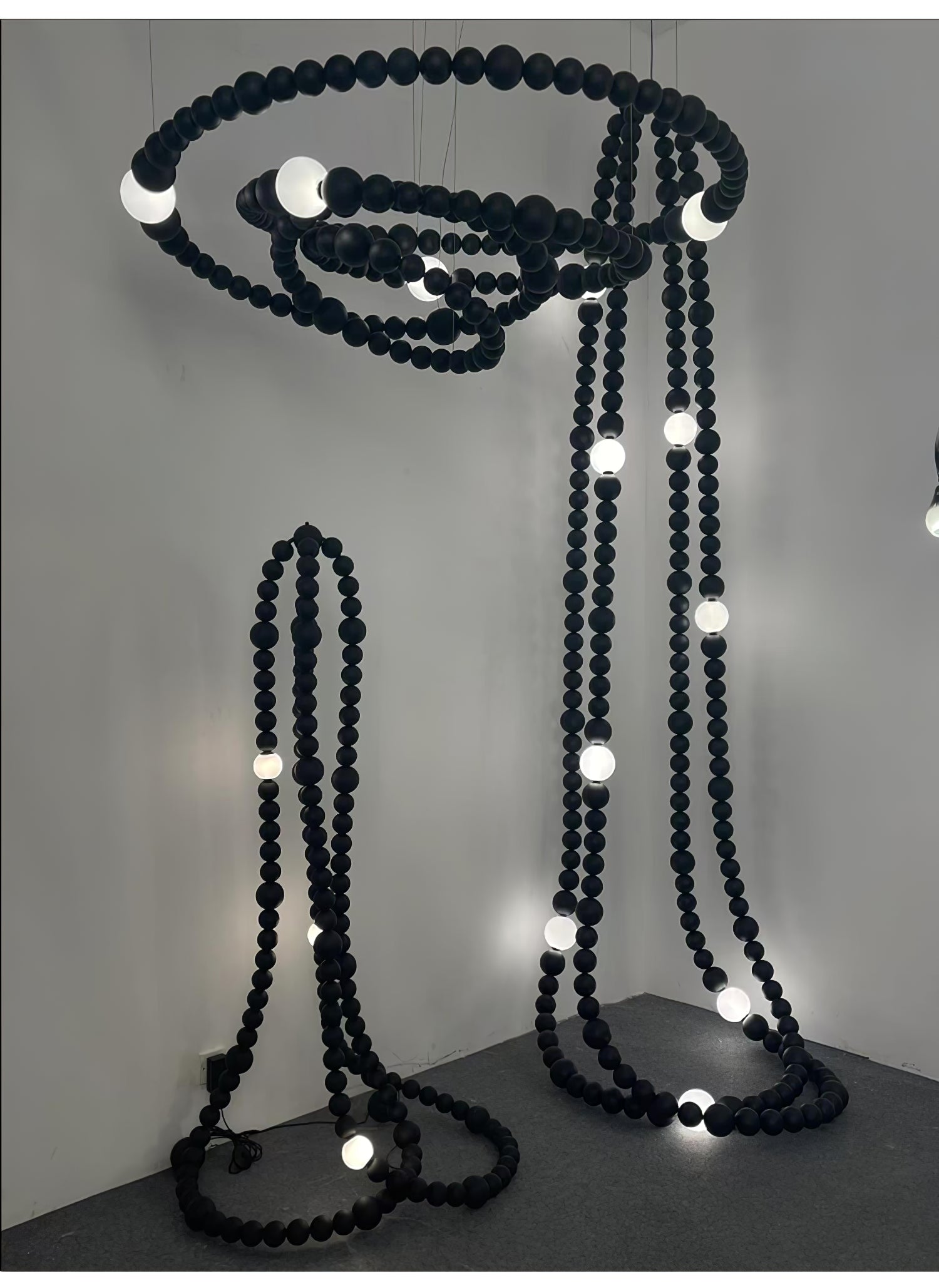 Cosmic Beads Chandelier - Elegant Bohemian Ceiling Light Fixture with Crystal Glass Beads for Living Room, Bedroom & Dining Room Decor