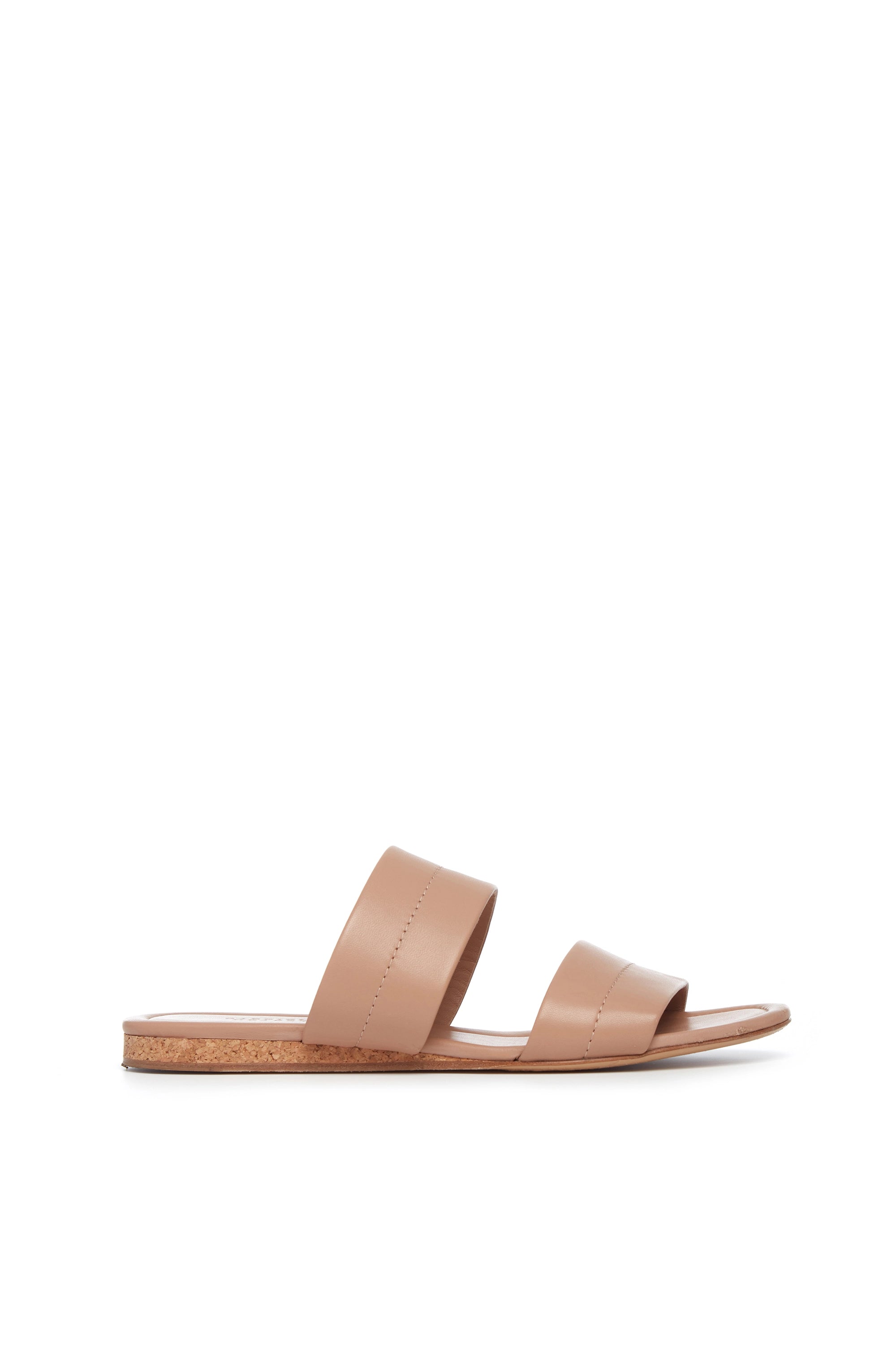Lora Flat Sandal Women's Leather Slides - Dark Camel Nappa Leather Comfortable Summer Sandals for Beach, Vacation & Casual Wear