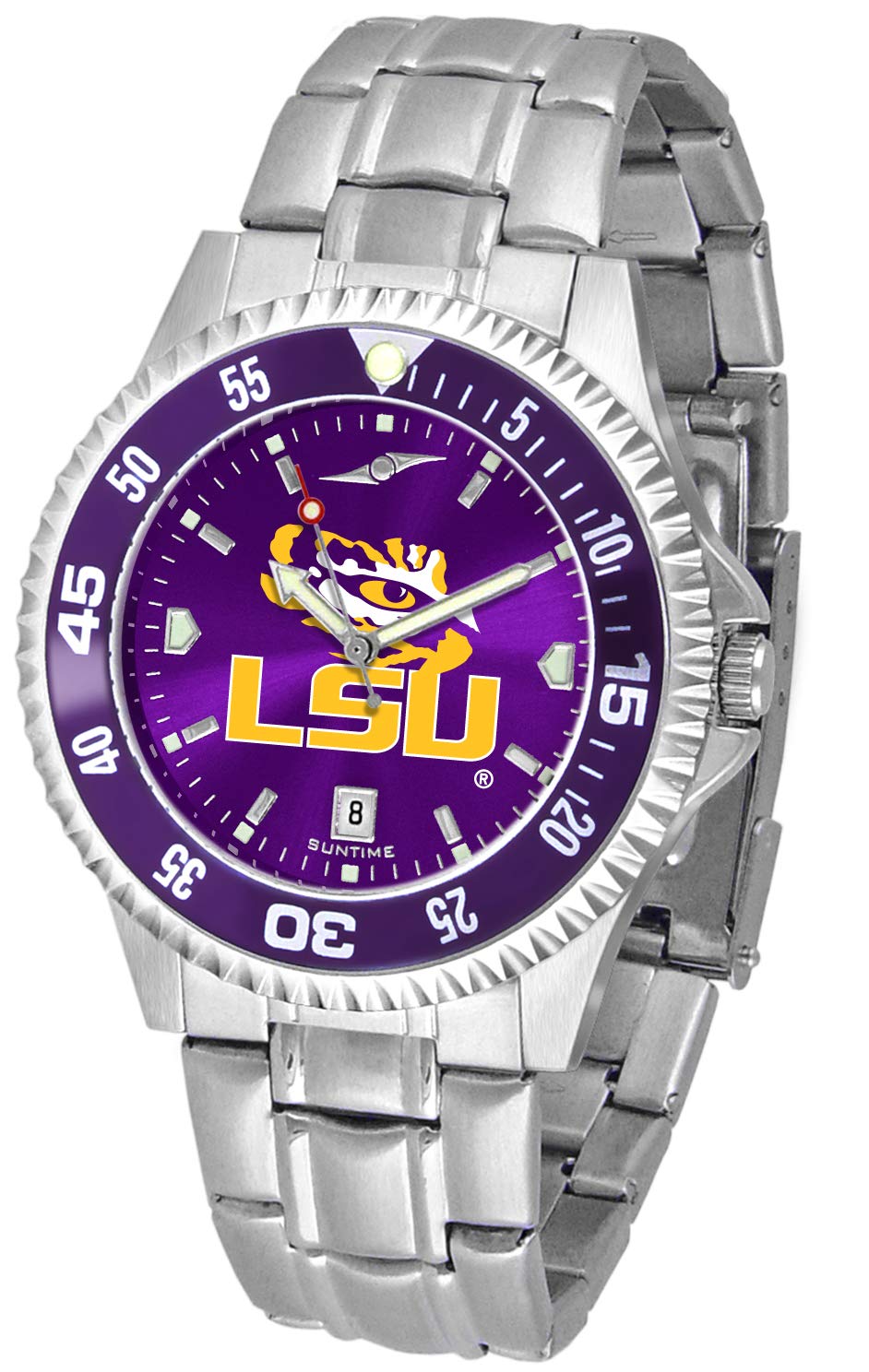 SunTime Men's Competitor 40mm Quartz Watch with 20mm Stainless Steel Strap - Sporty Team Color Dial & Bezel - Perfect for Casual Wear, Sports & Outdoor Activities