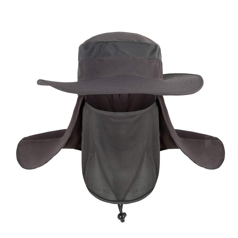 TOPTIE Summer UV Sun Protection Wide Brim Bucket Hat with Removable Neck & Face Flap - UPF 50+ Sun Hat for Women & Men - Perfect for Fishing, Hiking, Beach, and Outdoor Activities