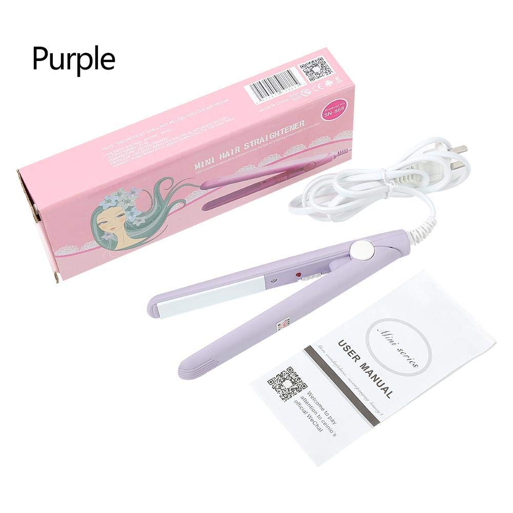 2 in 1 Mini Hair Straightener & Flat Iron - Ceramic Tourmaline Plate, Lightweight Portable Travel Size for Straightening & Styling - Perfect for Home, Travel, Salon & On-the-Go Hair Care