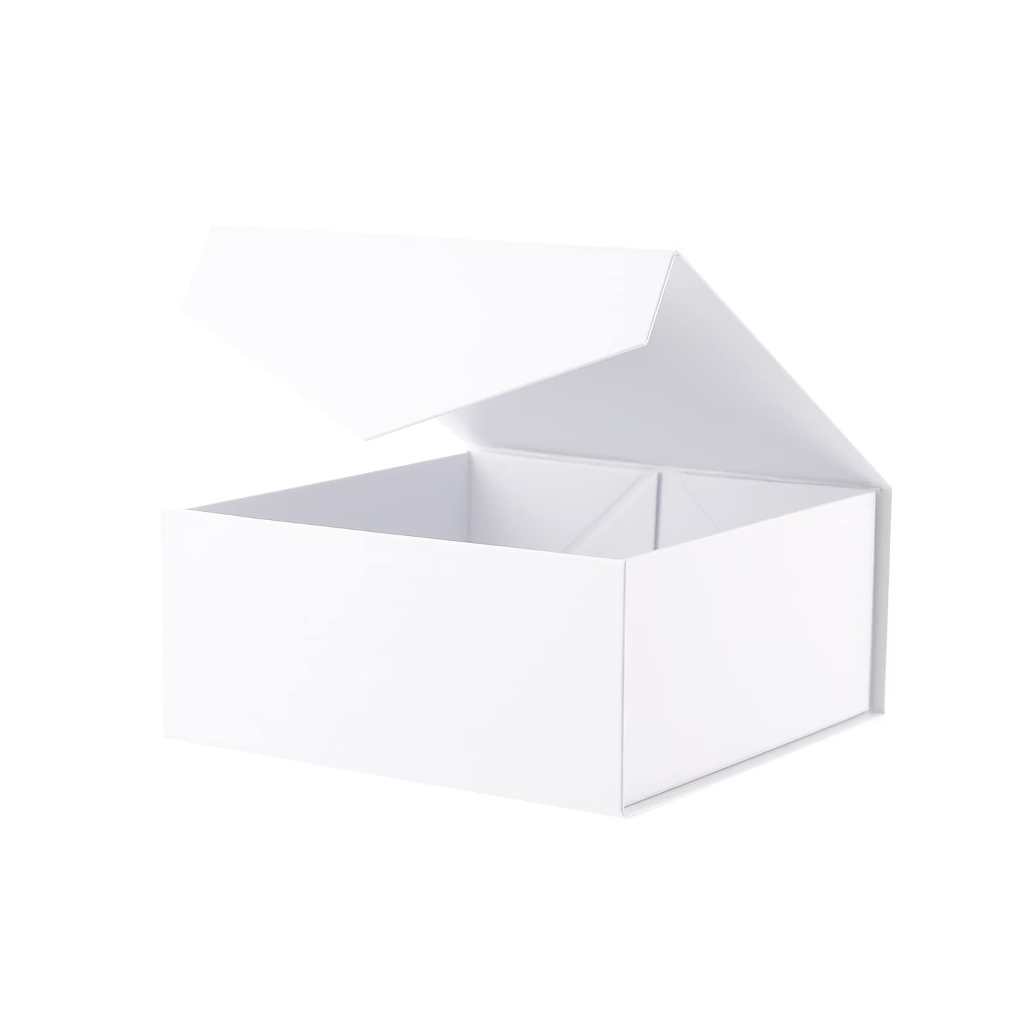 BLK&WH 7.5x7.5x3 Inch Matte White Gift Box with Magnetic Lid - Elegant Bridesmaid Proposal Box, Wedding Party Favor, Jewelry Packaging & Collapsible Storage Solution