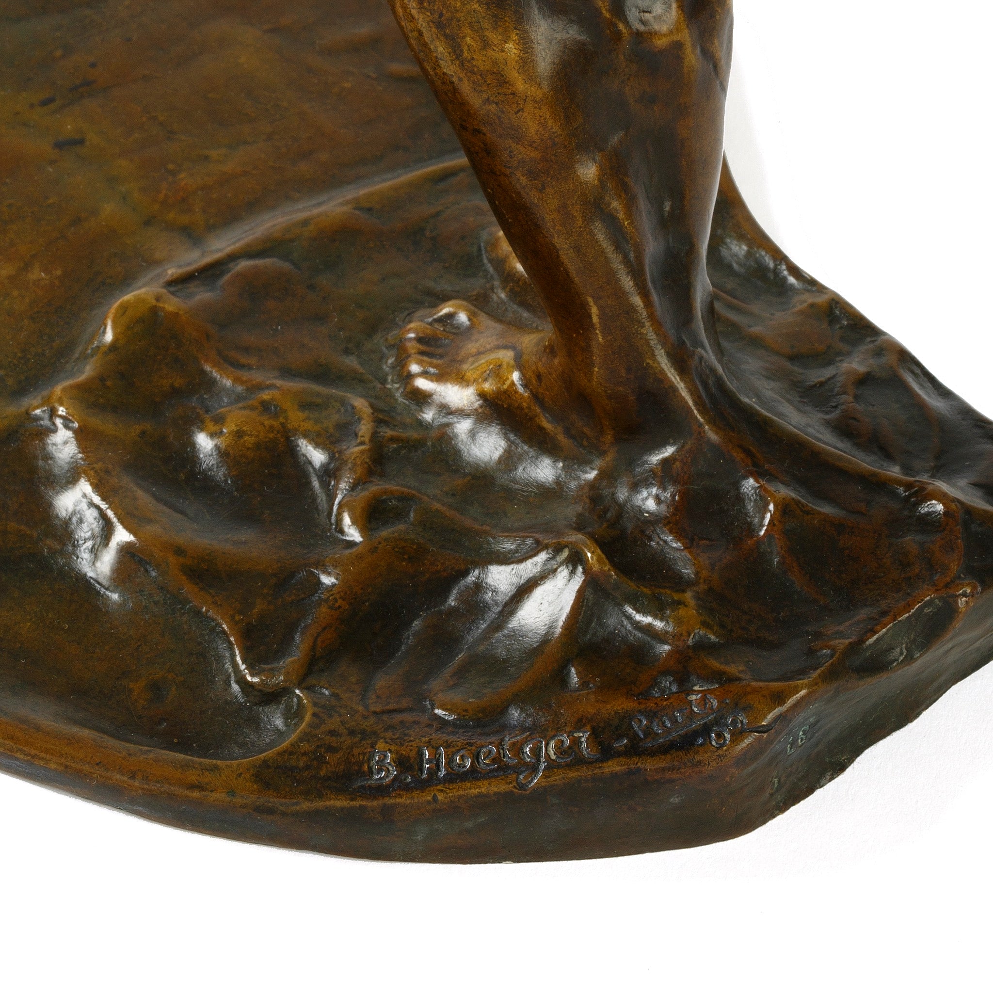Bernhard Hoetger Le Vent Bronze Figurine Vide Poche - Elegant Decorative Tray for Jewelry & Keys | Perfect for Living Room, Bedroom, or Entryway Display