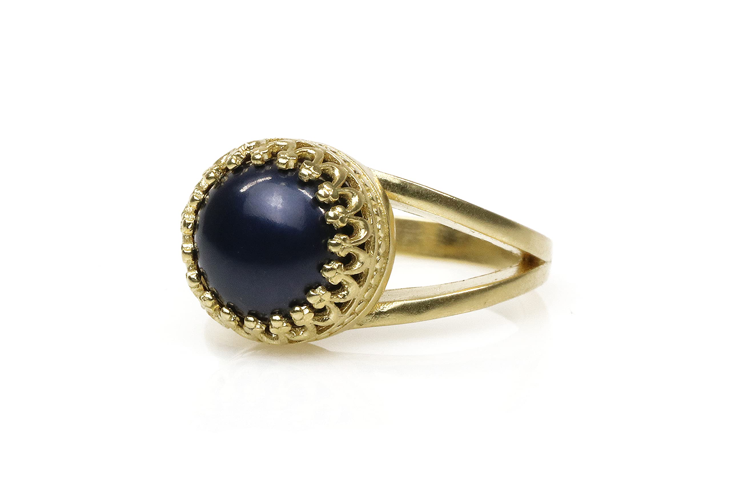 Black Pearl Anemone Ring for Women - Handmade Elegant Custom Pearl Jewelry - Fashion & Everyday Birthstone Ring - All Sizes Available with Gift Box - Perfect for Weddings, Anniversaries & Special Occasions