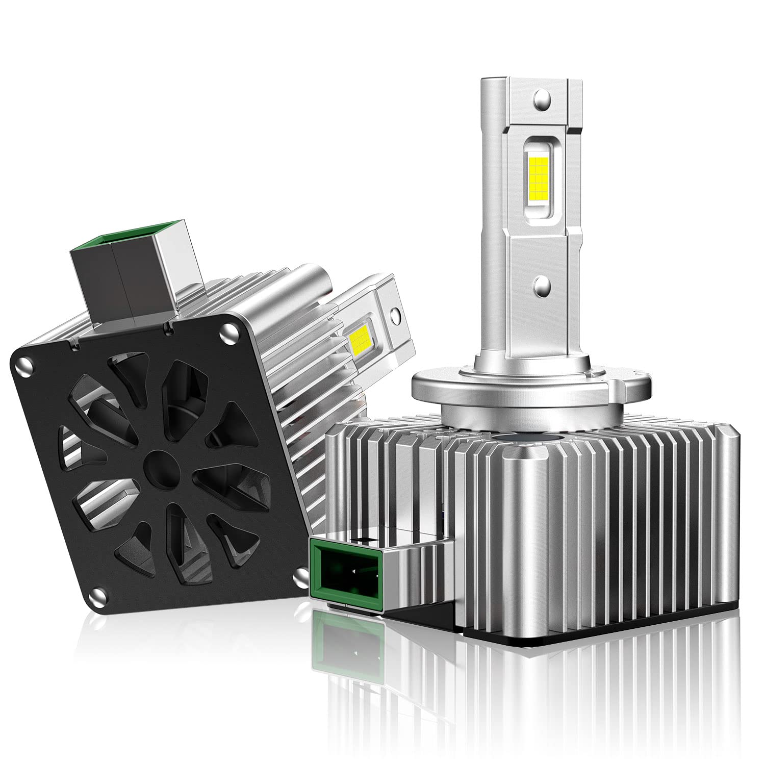 D3S D3R LED Headlight Bulb - 100W 12000LM 6000K White Wireless Bulb - 100% Plug and Play for Original HID Ballast - D3S LED Conversion Kit (Pack of 2) - Perfect for Night Driving, Foggy Conditions & Off-Road Vehicles