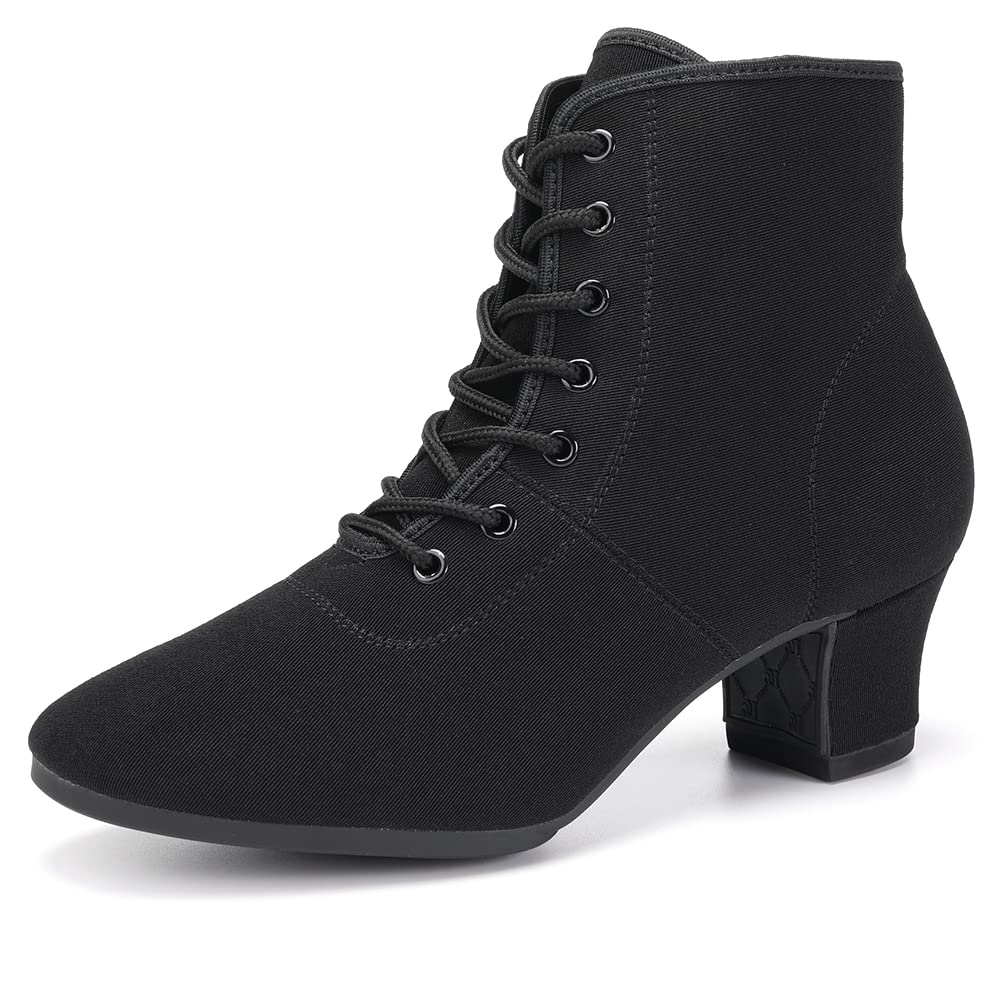 AOQUNFS Women's Latin Dance Shoes - Ballroom Salsa Tango Practice Shoes with Lace-Up Design, Comfortable & Stylish for Professional Performances & Dance Classes (Model GB-NJB)