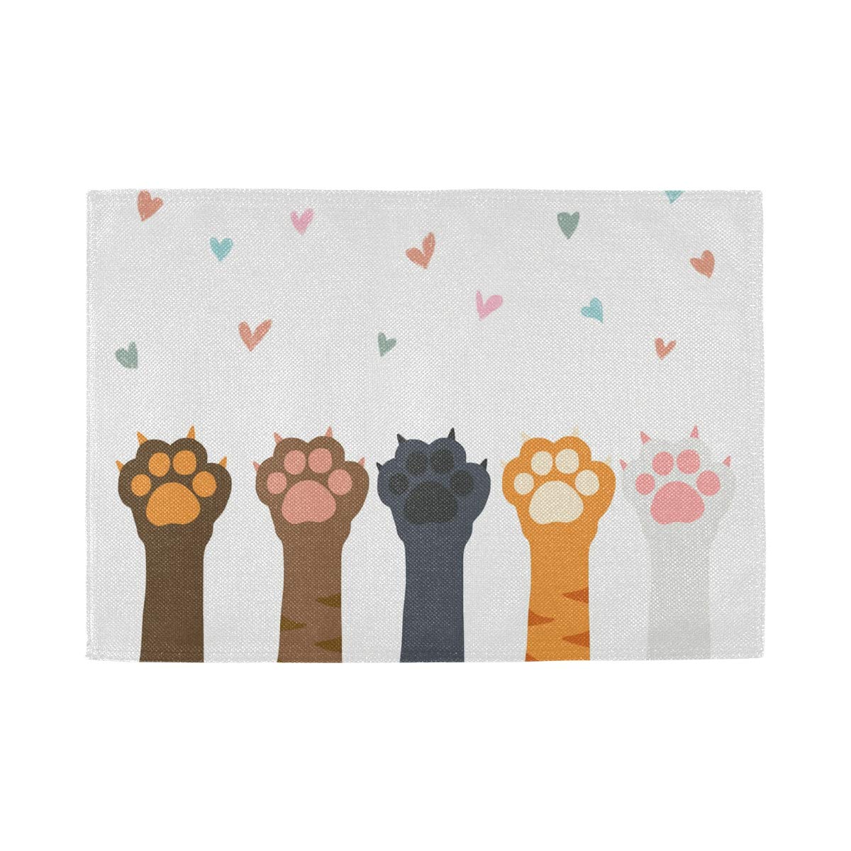 Blueangle Non-Slip Heat Insulation Cat Paw Placemats - Set of 6 for Dining Table Decor | Perfect for Kitchen, Breakfast Nook, and Pet-Friendly Home Decor