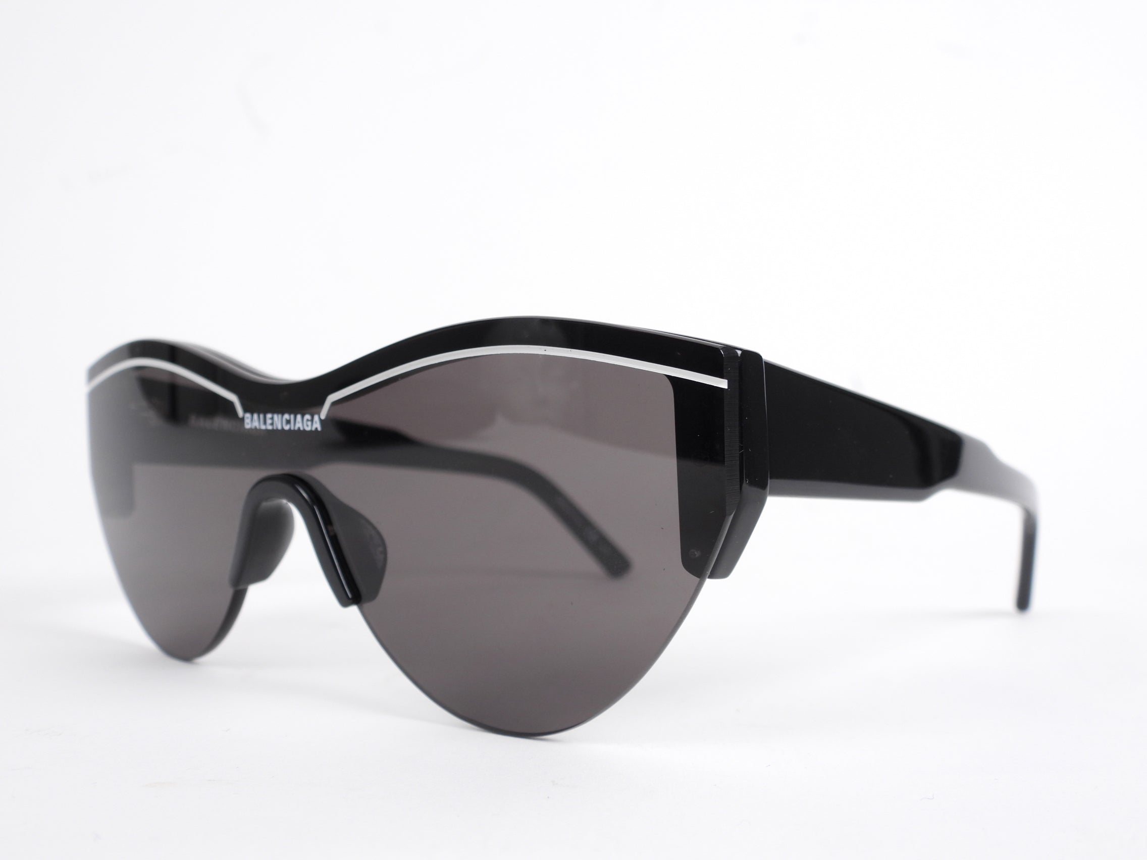 Balenciaga Round Logo Ski Cat Black Sunglasses for Women & Men - Luxury Designer Shades for Outdoor Sports & Fashion