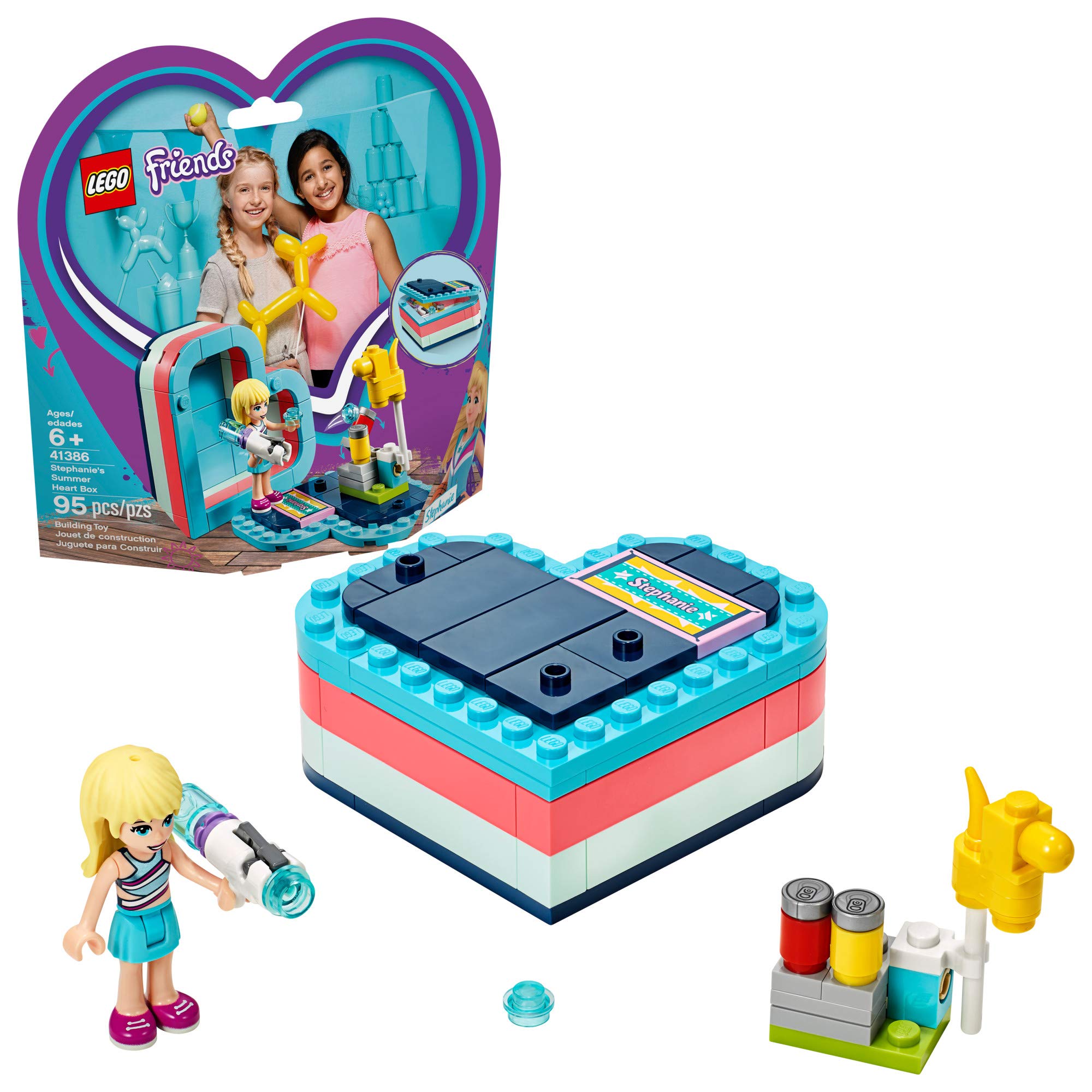 LEGO Friends Stephanie’s Summer Heart Box 41386 Building Kit (95 Pieces) - Creative Construction Toy for Kids, Perfect for Birthday Gifts & Summer Activities | STEM Learning, Imaginative Play