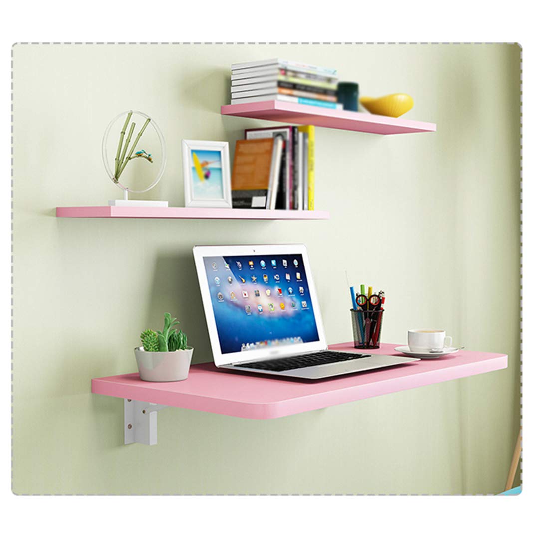 Solid Wood Folding Wall Mounted Drop Leaf Table - Space Saving Hanging Desk for Home Office, Study, Bedroom or Balcony - Perfect for Small Spaces & Multi-Purpose Use