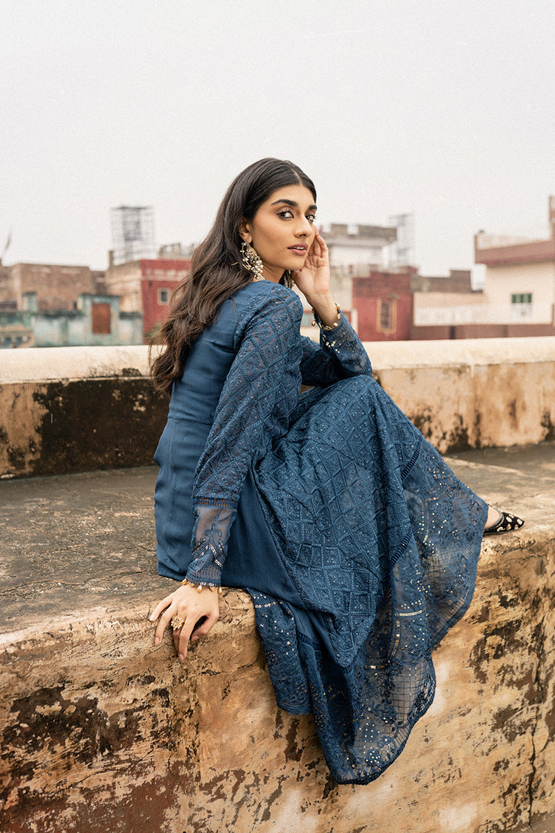 Midnight Blue Embroidered Shirt for Men & Women | Stylish Casual & Party Wear | Perfect for Date Nights, Weddings & Office Outfits