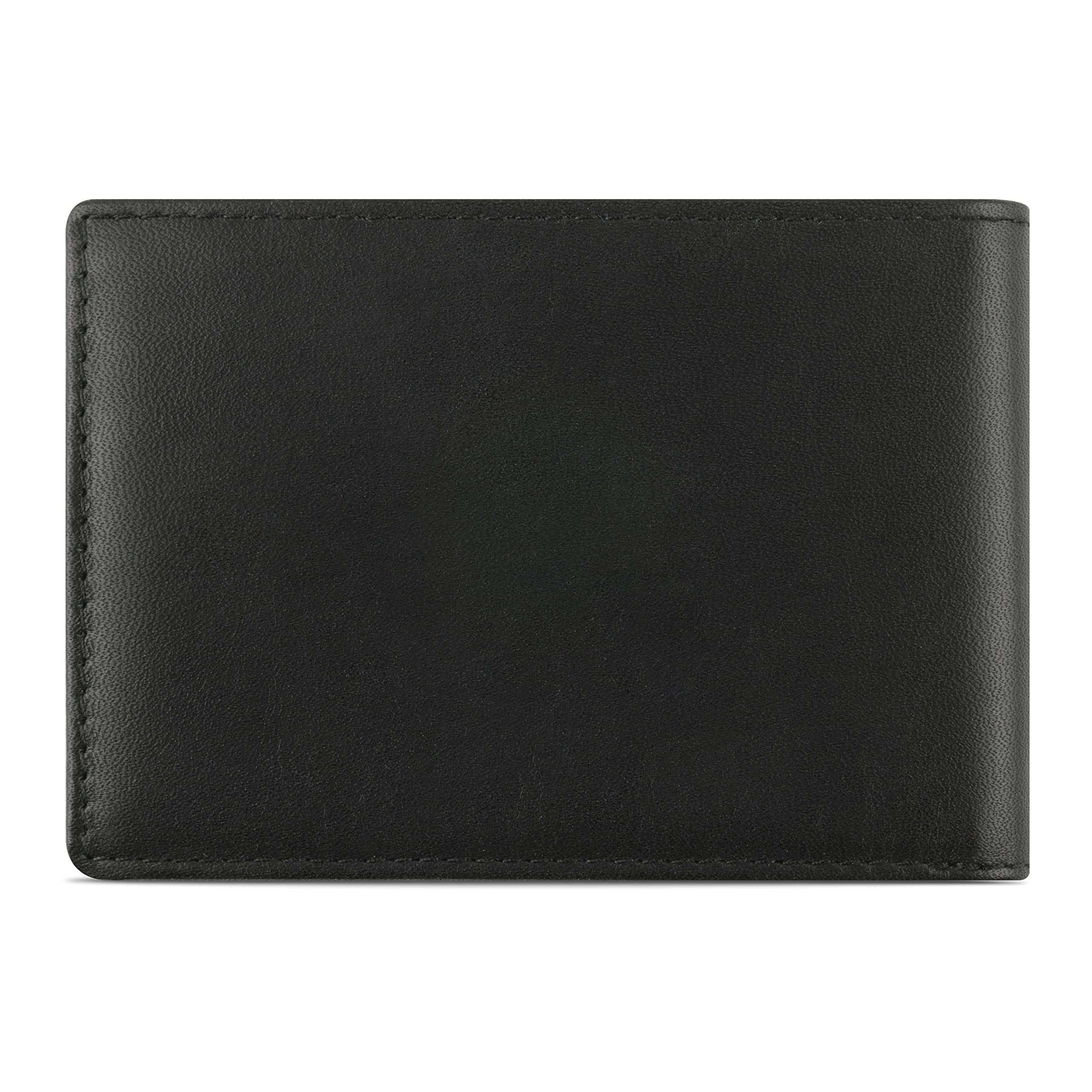 Bugatti Super Slim RFID Blocking Leather Wallet for Men - Small, Black | Compact & Secure for Everyday Use, Travel & Business