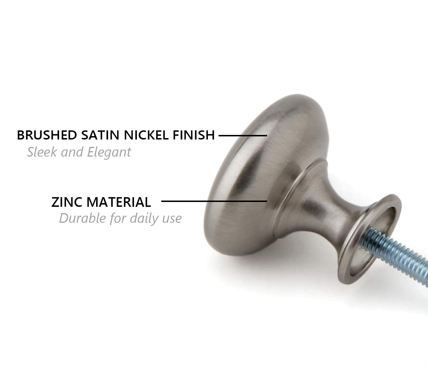 25 Pack Brushed Satin Nickel Cabinet Knobs - 30mm Round Drawer Pulls for Kitchen, Bathroom, Closet & Cupboard Doors | Durable Hardware for Home Renovation & Furniture Upgrade