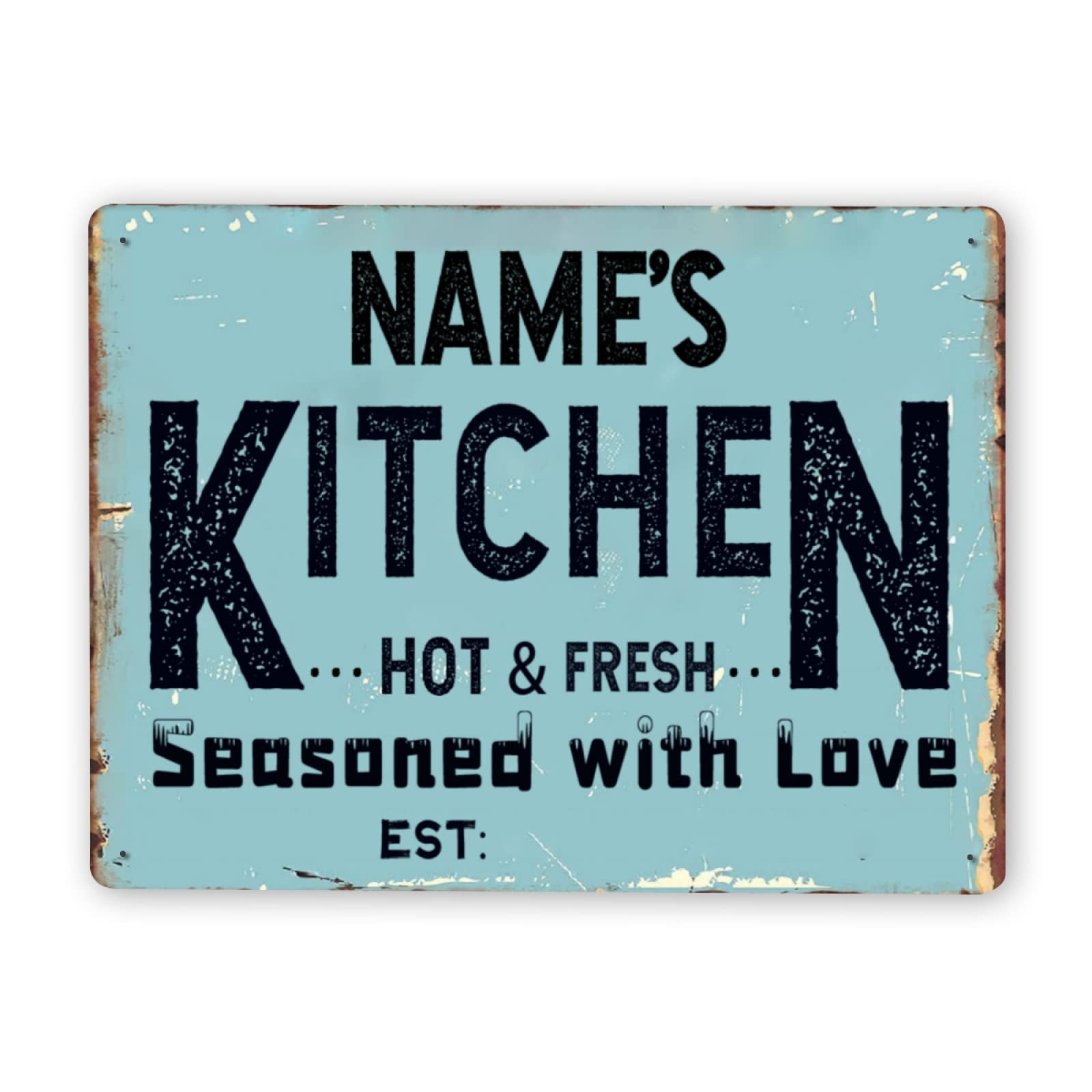 Custom Personalized Kitchen Signs - Metal Wall Decor for Home, Restaurant & Bar - Unique Gift for Cooking Enthusiasts - Perfect for Farmhouse, Rustic & Modern Kitchens