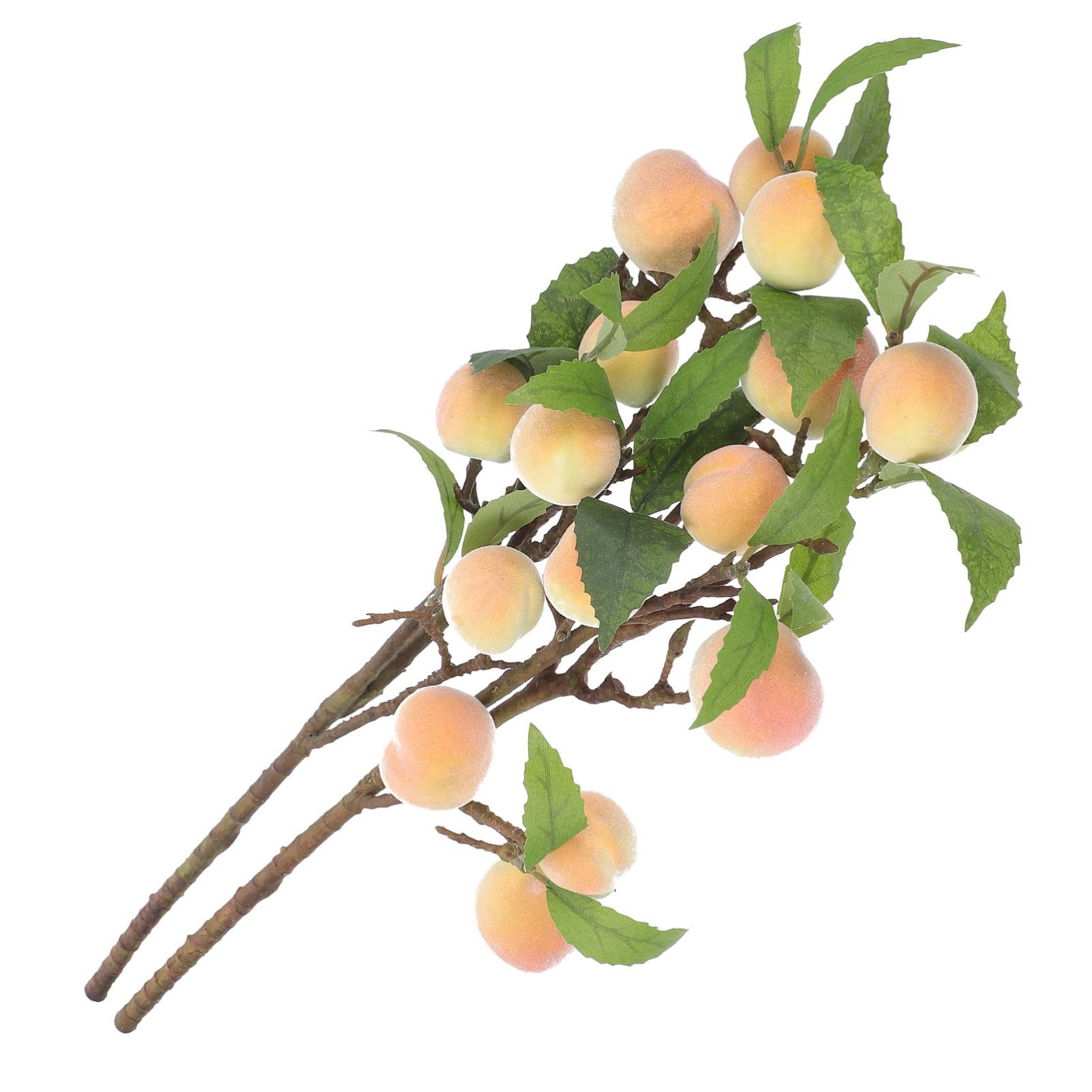 Homoyoyo 2PCS Artificial Peach Branches - Realistic Faux Fruit Decor for Home, Wedding, and Party Centerpieces - Durable Simulation Peach Tree Branches for DIY Floral Arrangements