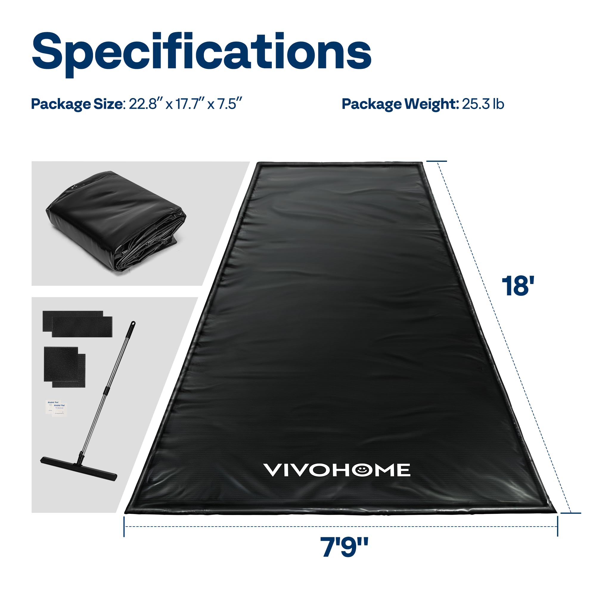VIVOHOME Heavy Duty PVC Garage Floor Mat 7'9