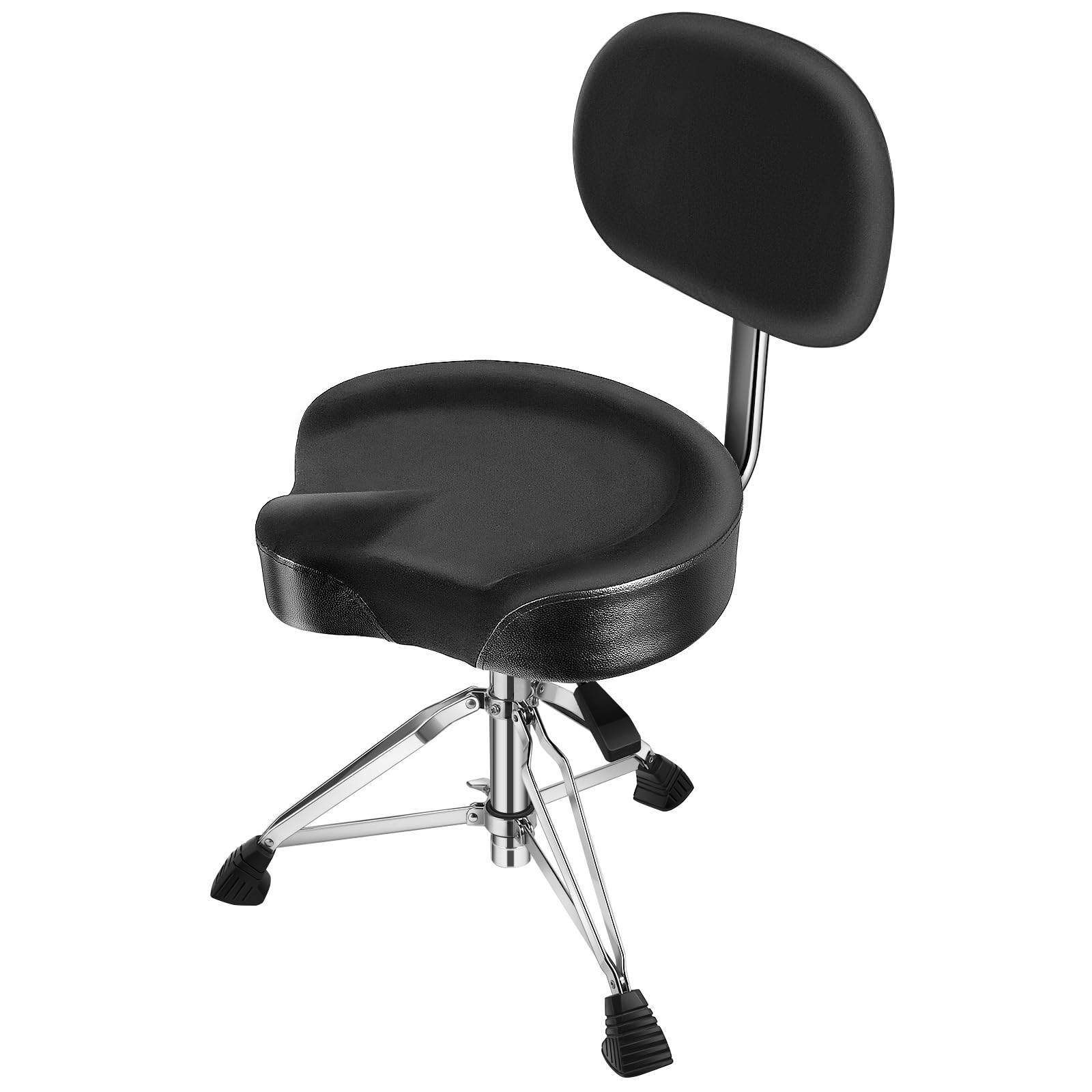 **Adjustable Hydraulic Drum Throne with Backrest & Memory Foam Seat – Stable, Comfortable Drum Stool for Adult Drummers & Guitar Players – Perfect for Live Performances & Studio Sessions – Black**