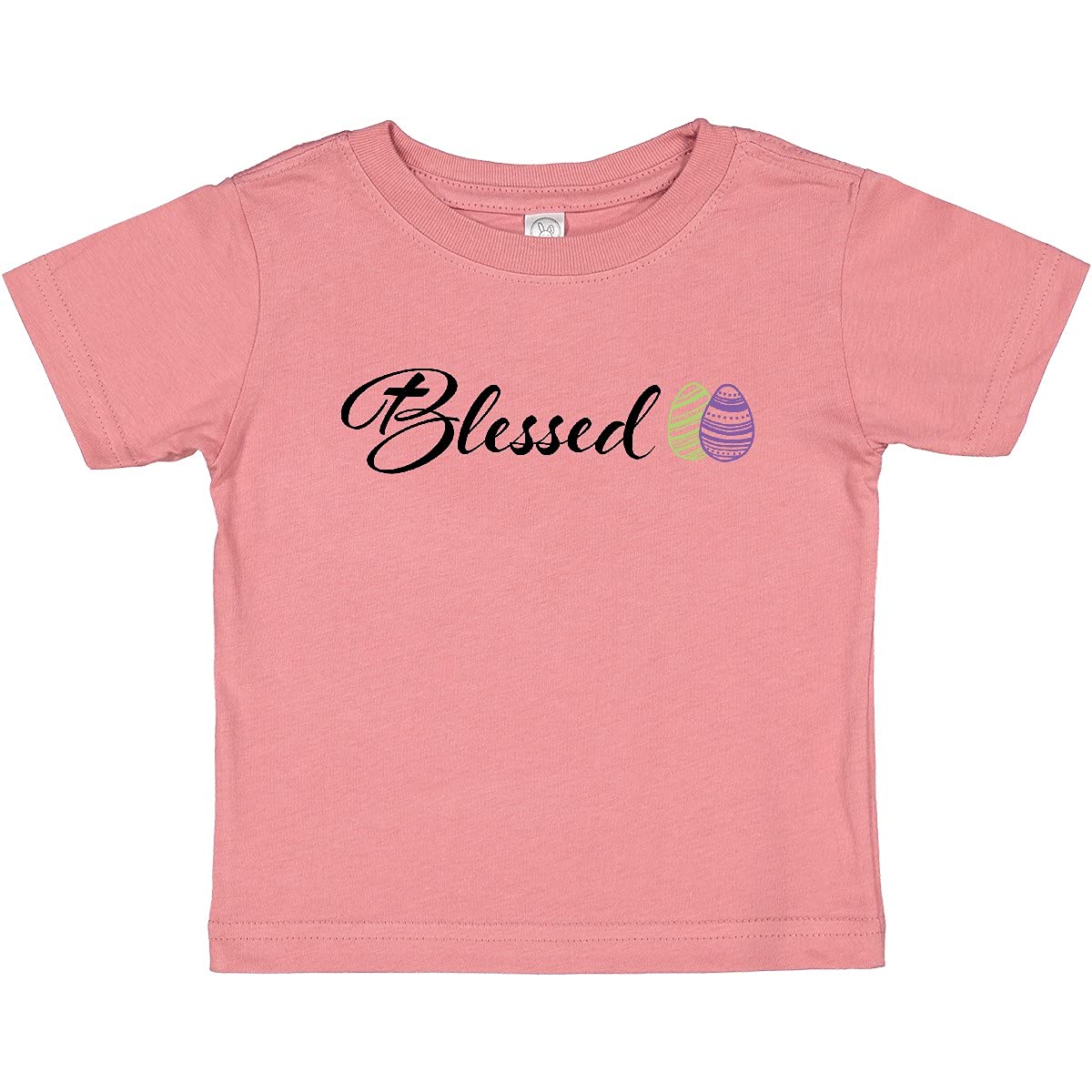 Easter Blessed Baby T-Shirt with Green & Purple Eggs - Holiday Outfit