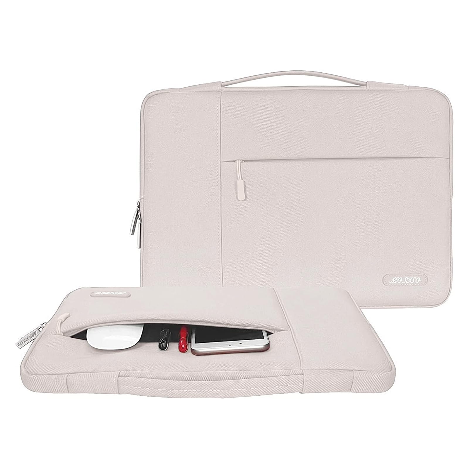 Premium MOSISO Laptop Sleeve for MacBook Air/Pro 13-13.3 inch & MacBook Pro 14 inch (M1/M2/M3 Chip 2021-2024) - Durable Polyester Protective Case in Stone Gray | Perfect for Travel, Office & School Use