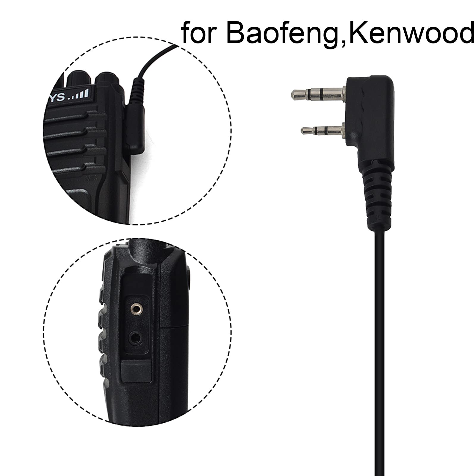 TWAYRDIO RT22 Covert Headset with Microphone - Acoustic Tube Earpiece for Baofeng UV-5R, BF-888S, Kenwood, Retevis RT27 & H777 Two-Way Radios - Ideal for Security, Surveillance & Tactical Operations
