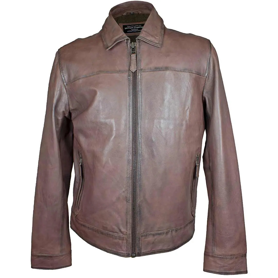 BOL Men's Quantum Classic Zip-Up Leather Jacket - Stylish & Durable Biker Jacket for Casual Wear, Motorcycle Riding & Outdoor Adventures