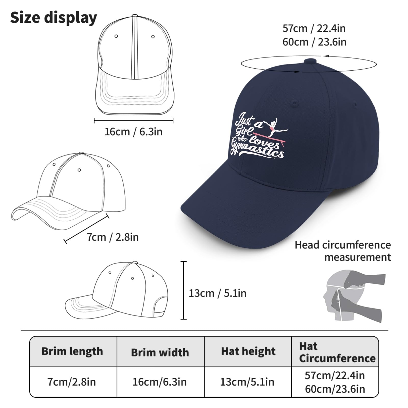 Gymnastics Baseball Cap for Women & Men - Lightweight Sun Hat for Golf, Running & Outdoor Activities | Breathable & Adjustable Sports Cap