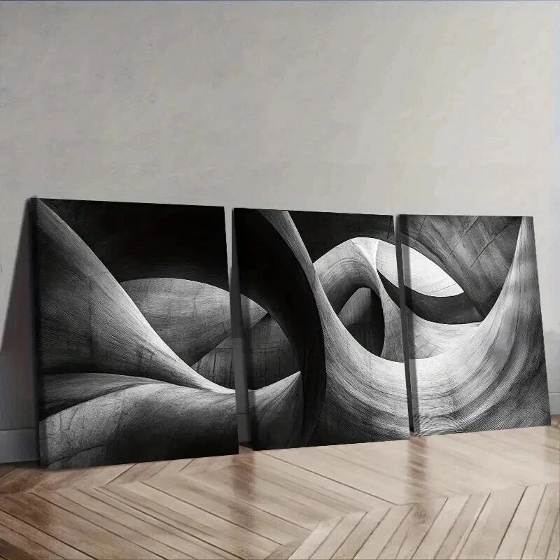 3-Piece Abstract Art Deco Wall Art Set - Framed Canvas Prints 50x70cm (20x28in) | High Quality Australian Made Ready-to-Hang Wall Decor | Perfect for Living Room, Bedroom & Office Decor
