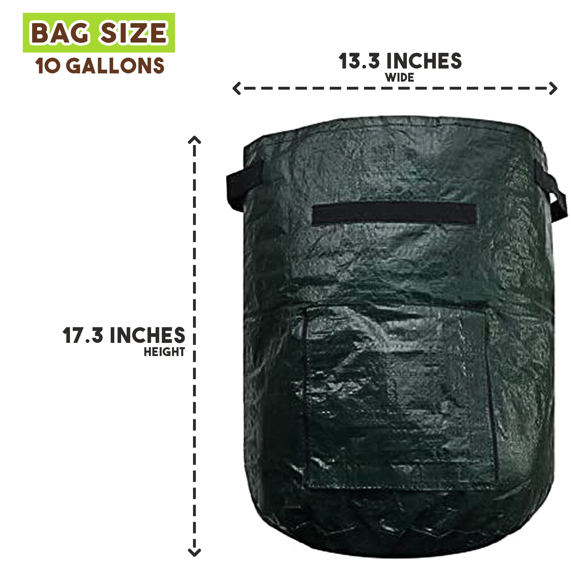 Upstreet Garden Grow Bags 4 Pack - Heavy Duty Fabric Planting Pots for Carrots, Tomatoes, Onions & Potatoes with Flap | Eco-Friendly Plant Containers | Perfect for Indoor Gardening, Balcony Planting & Urban Farming