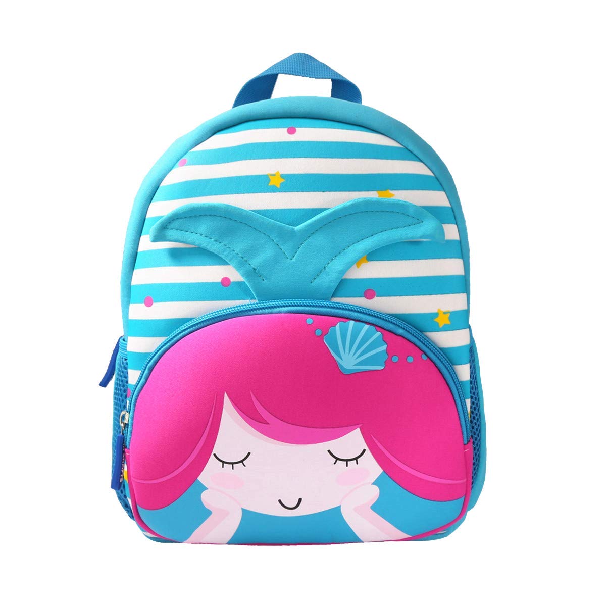 KK CRAFTS Neoprene Preschool Backpack for Toddlers - Cute Mermaid Design School Bag & Lunch Bag for Boys & Girls - Perfect for Daycare, Kindergarten & Outdoor Adventures