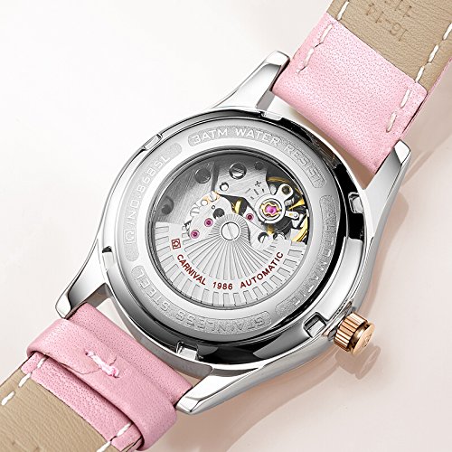 FANMIS Luxury Women's Automatic Mechanical Watch - Stainless Steel, Rhinestone, Luminous & Waterproof - Perfect for Formal Events, Parties & Everyday Wear