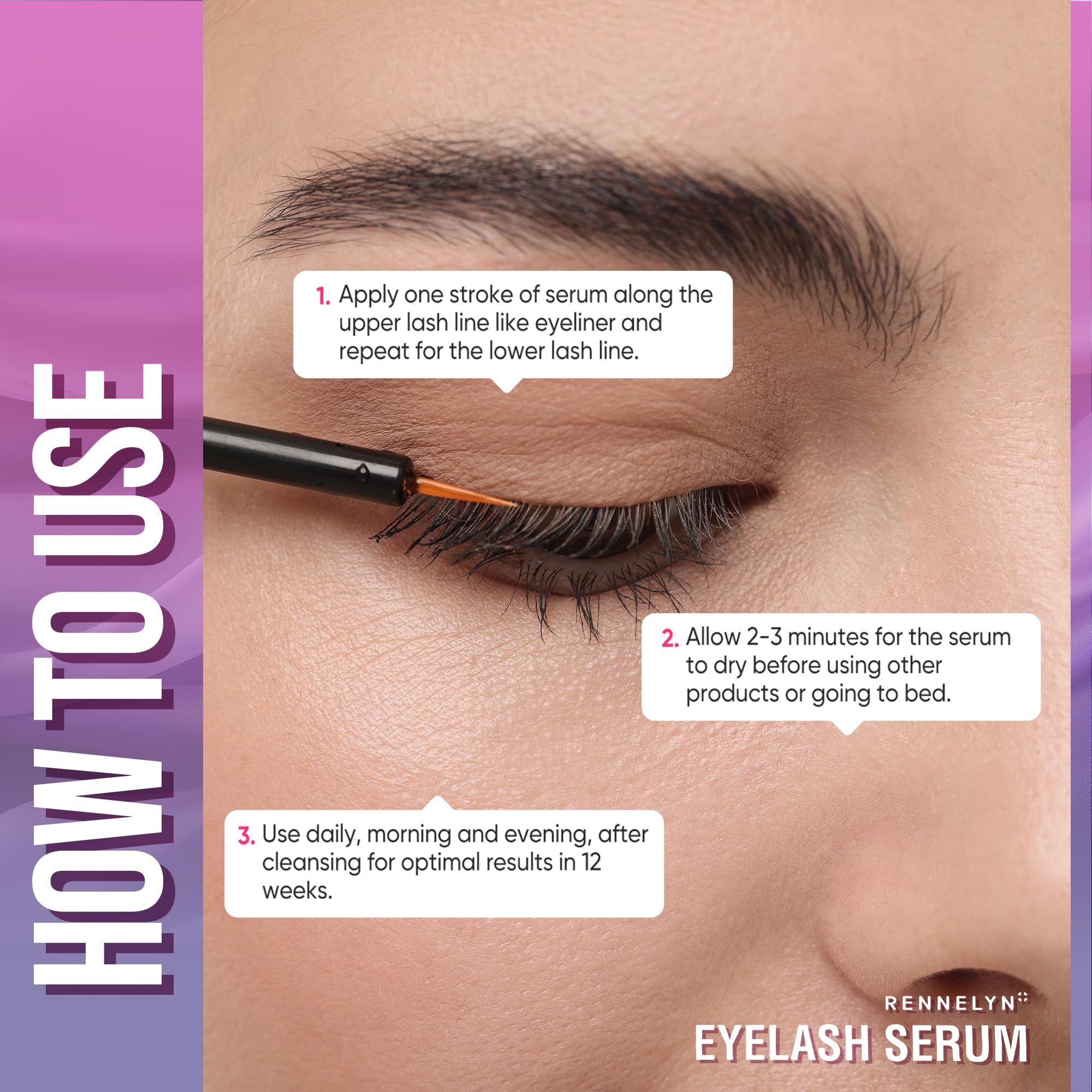 Natural Eyelash Growth Serum for Longer, Thicker Lashes - Safe, Hormone-Free Formula for Sensitive Eyes (5ml) | Perfect for Daily Use & Enhancing Lash Volume