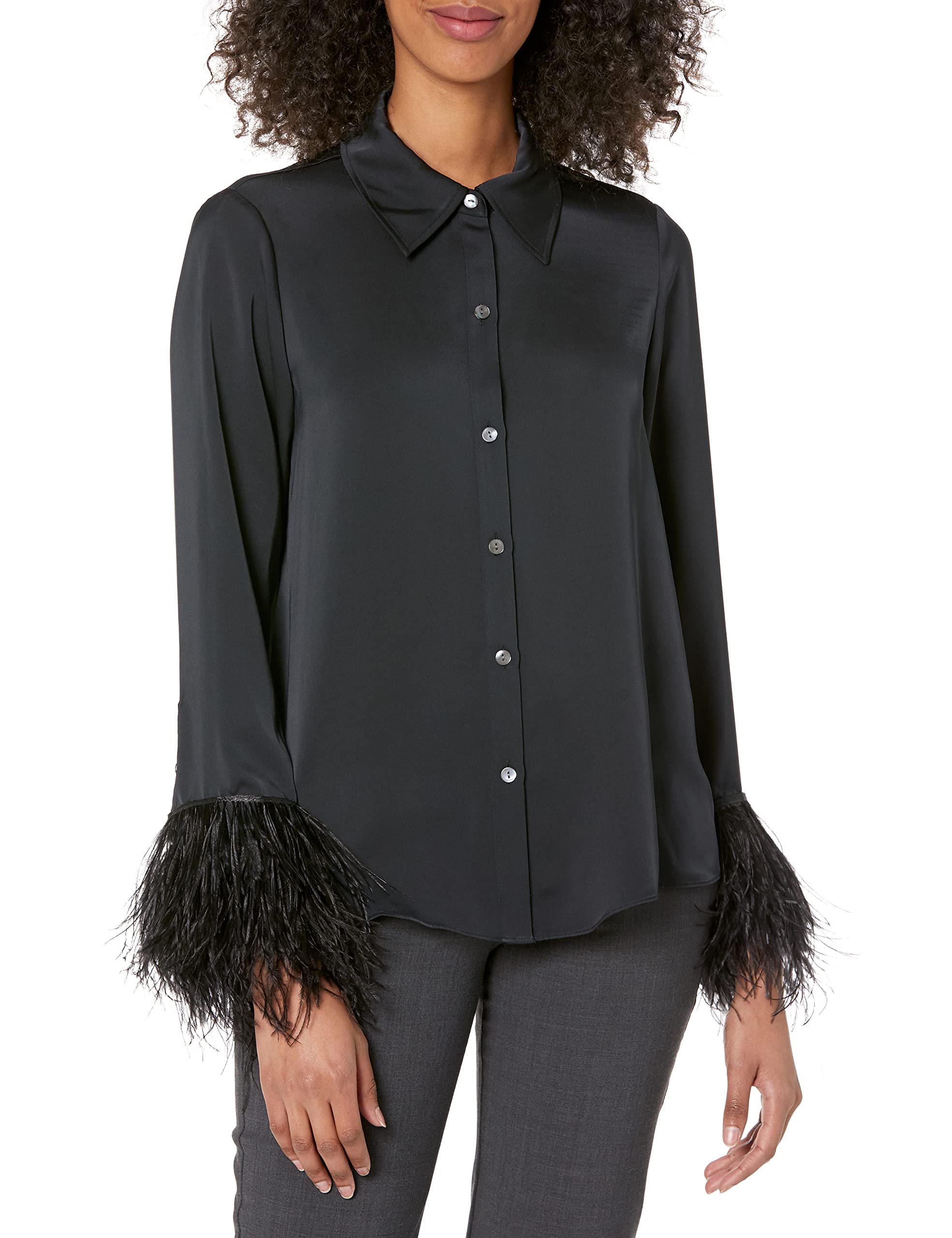 Ramy Brook Women's Alara Long Sleeve Button Down Shirt - Elegant Blouse for Office, Business Casual & Everyday Wear