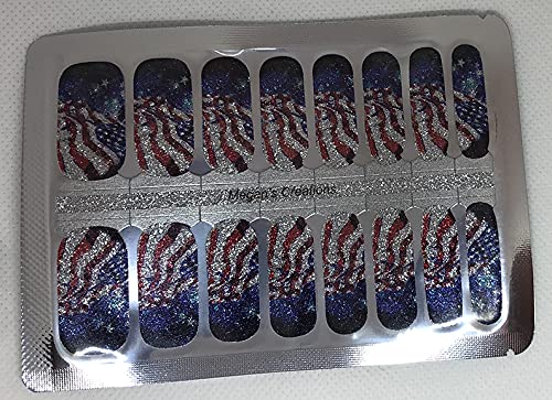 American Flag Nail Polish Strips - Patriotic Nail Art Decals for 4th of July & Memorial Day | Easy DIY Nail Wraps for Women & Teens | Perfect for Summer, Holidays & Special Events