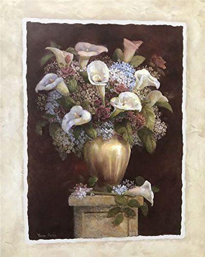 Vivian FLASCH Traditional Red Flowers Art Print & Poster - 8x10 Inch Unframed Wall Decor for Living Room, Bedroom, or Office