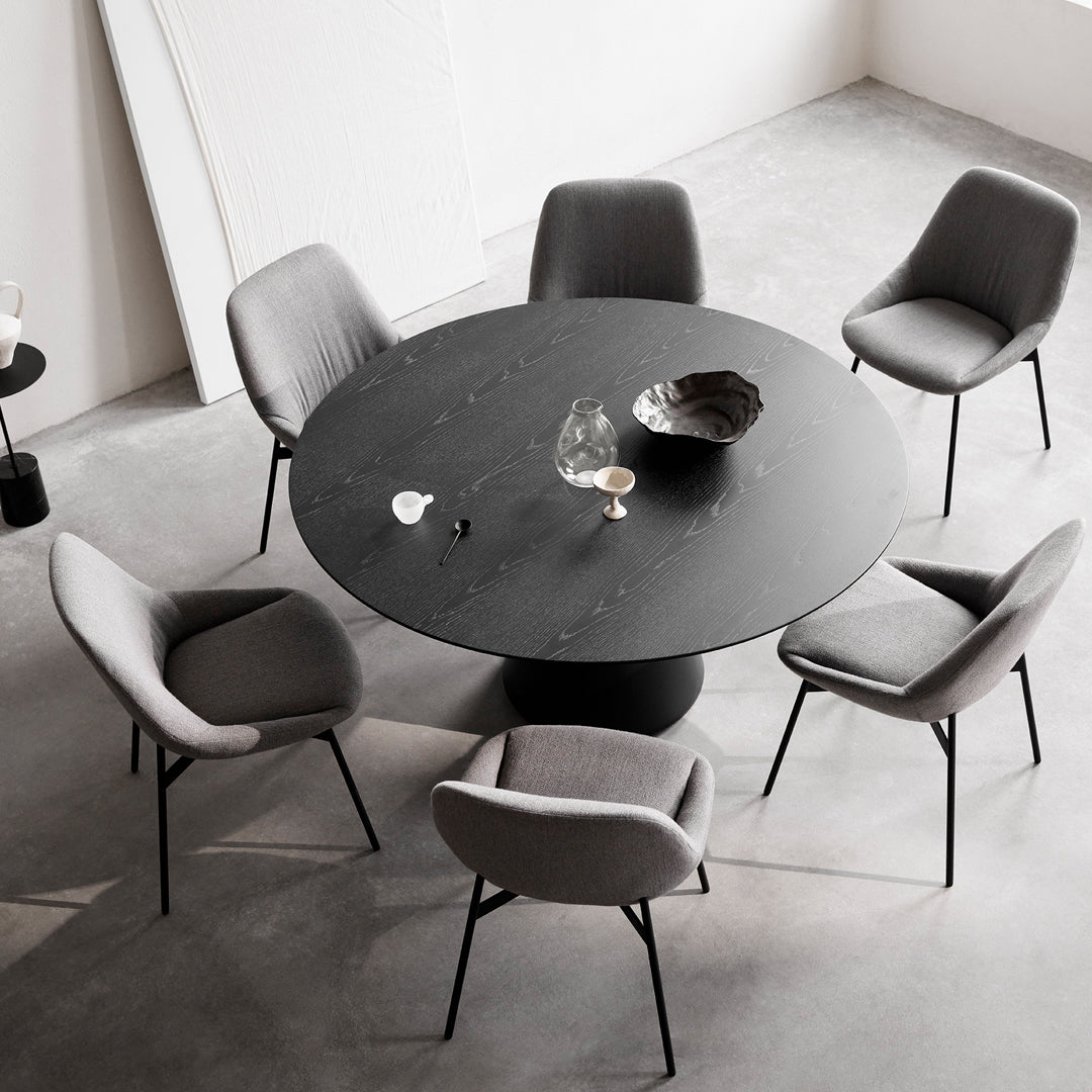 Modern Round Coin Dining Table - Elegant Metal Base & Tempered Glass Top for Kitchen, Dining Room, or Breakfast Nook - Perfect for Small Spaces & Contemporary Home Decor